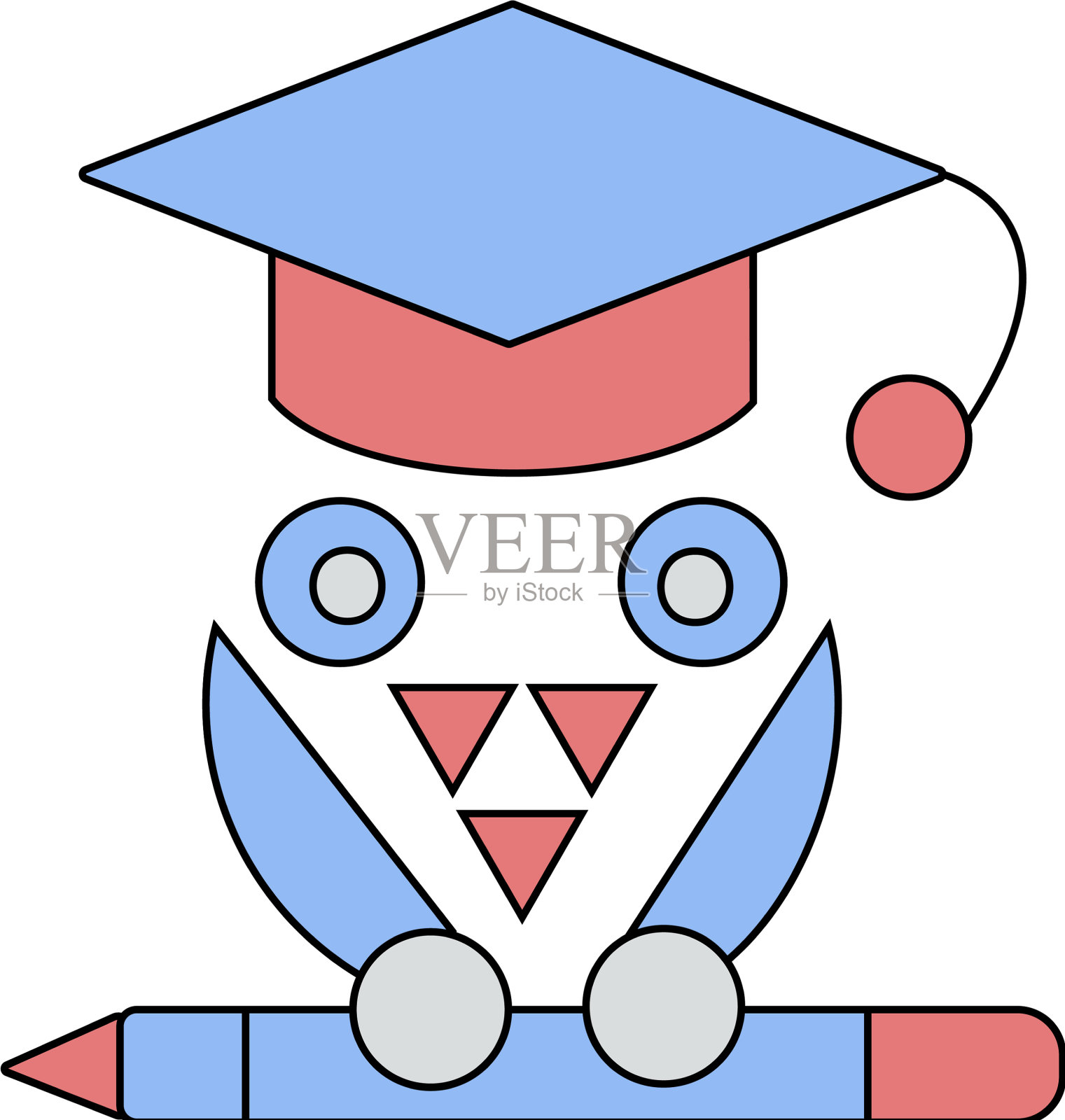 教育符号符号-猫头鹰与教育鸟插画图片素材