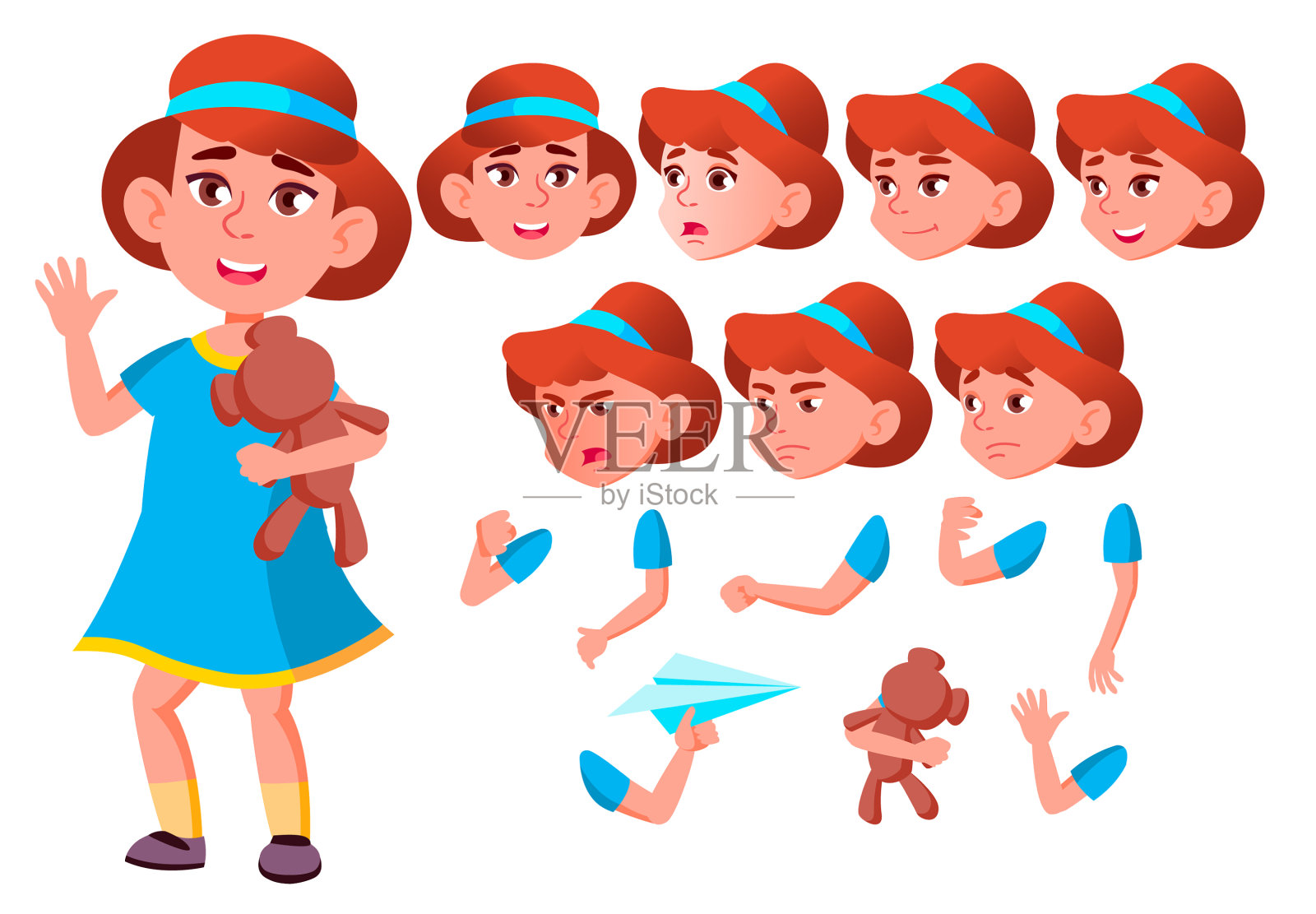 女孩，孩子，青少年朋友，聪明设计元素图片