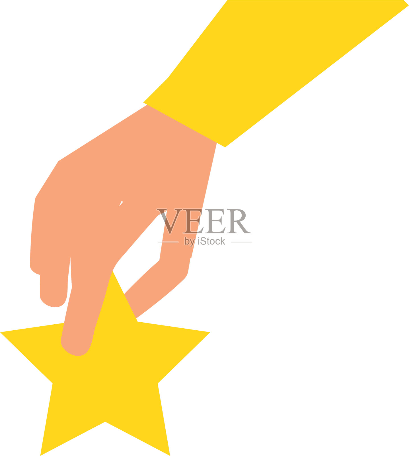 手与可爱的明星孤立图标设计元素图片