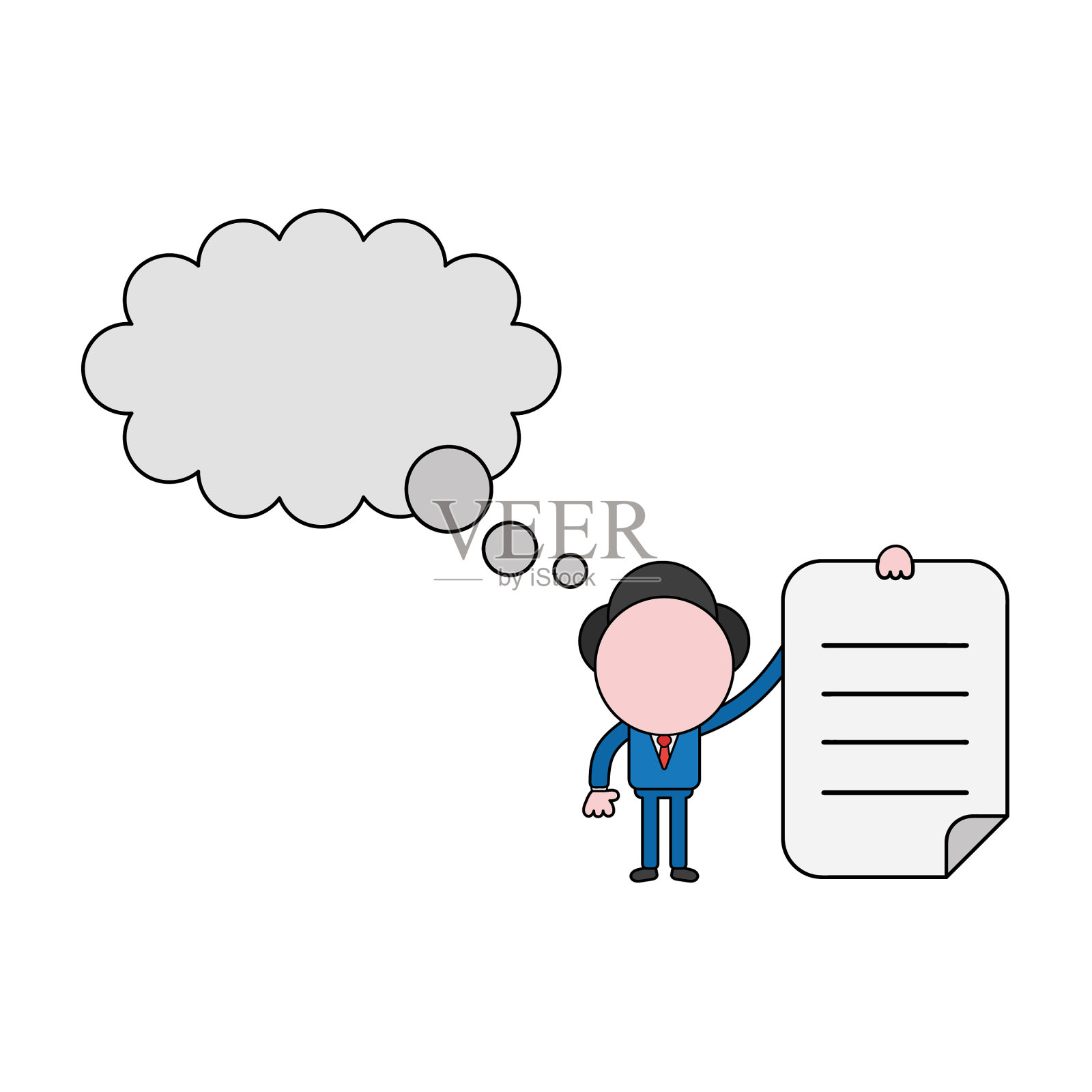 商人字捧着纸用设计元素图片