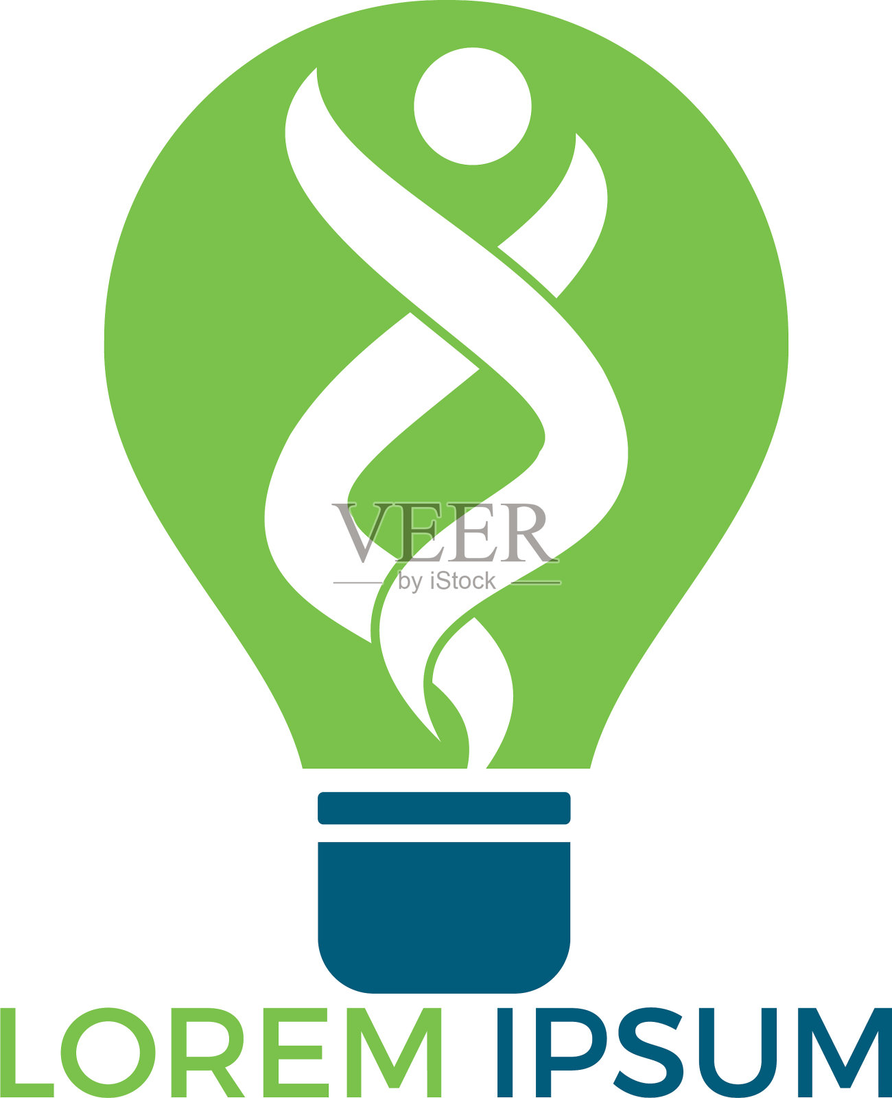 快乐的人类和灯泡的标志设计设计元素图片