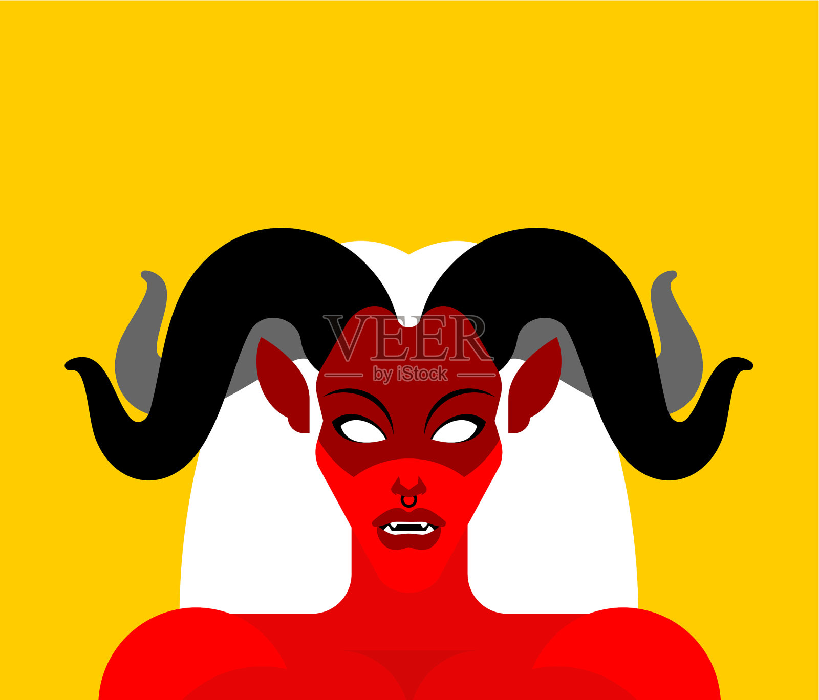 女妖有角脸女妖女妖插画图片素材