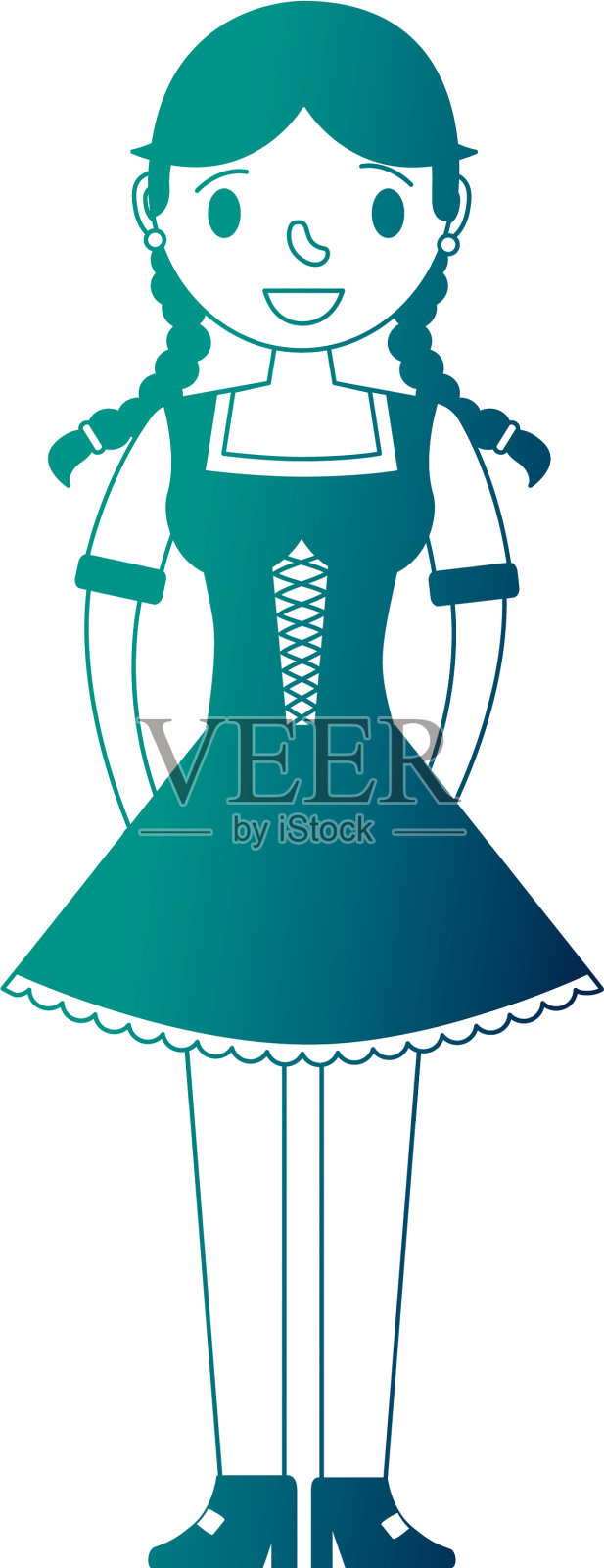 穿着典型服装的德国妇女设计元素图片