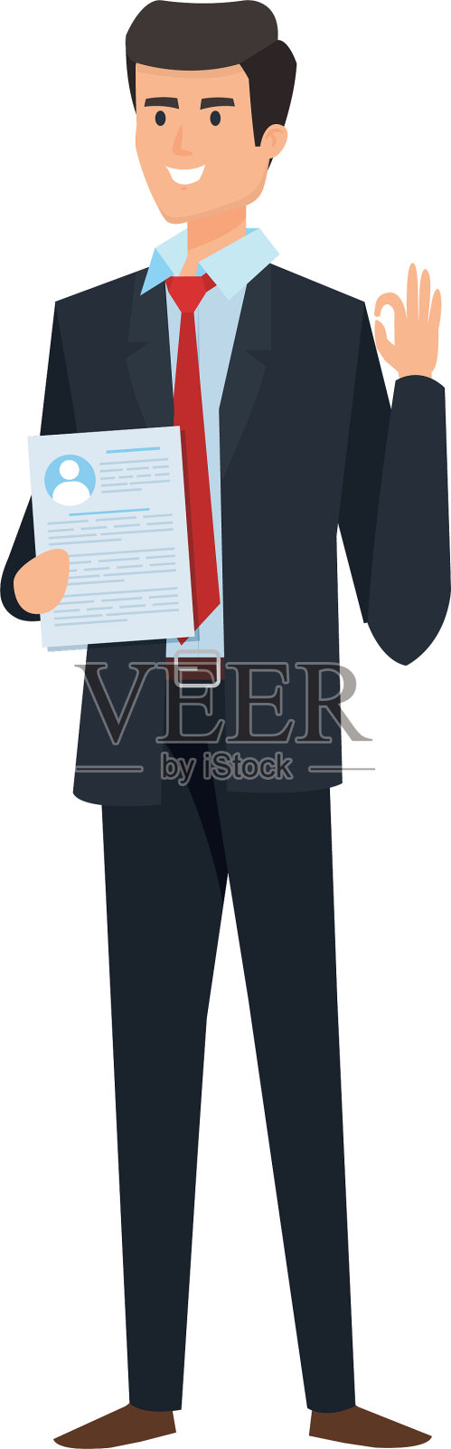 具有文档性格的优雅商人设计元素图片