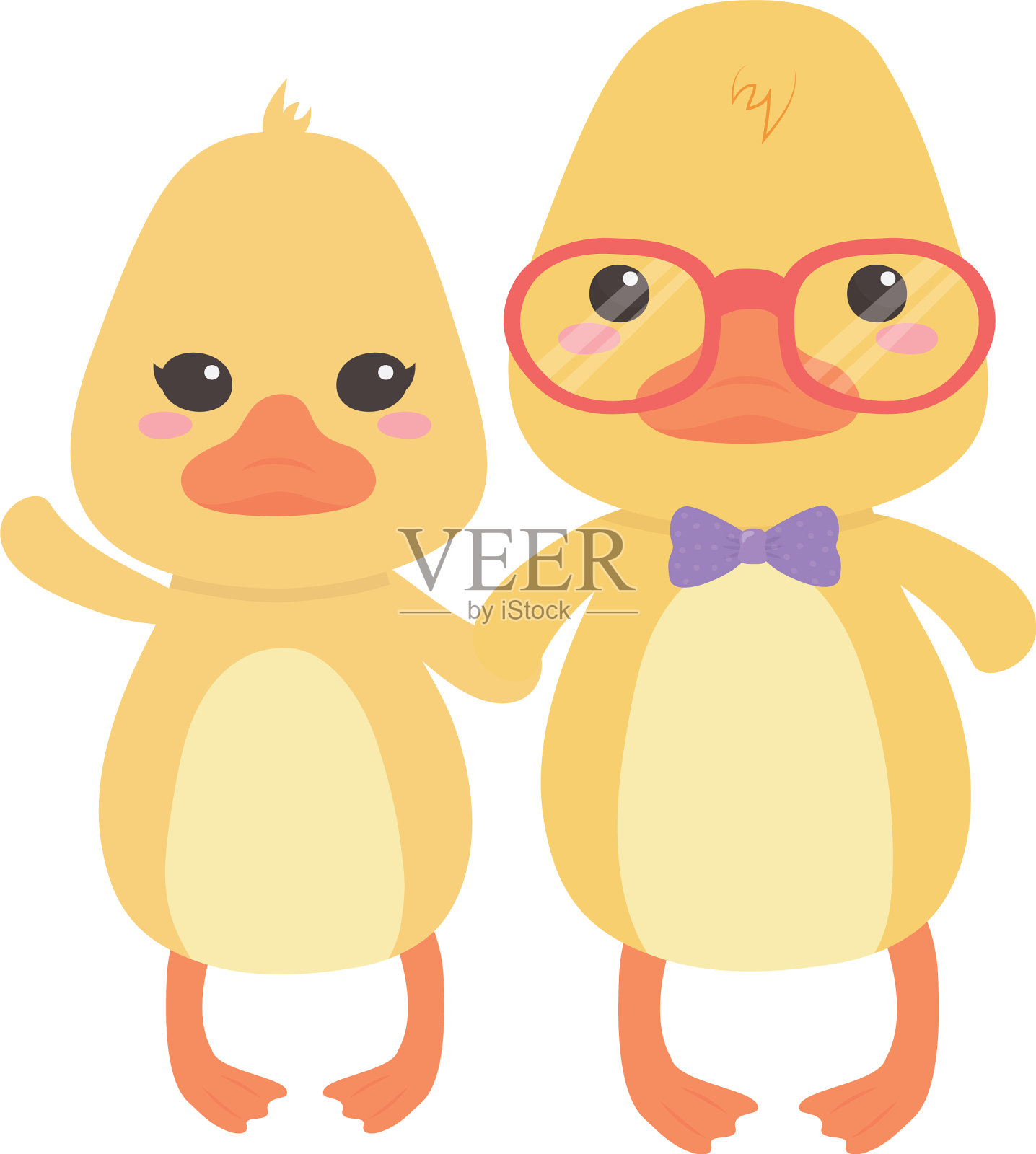 一对鸭子卡通设计设计元素图片