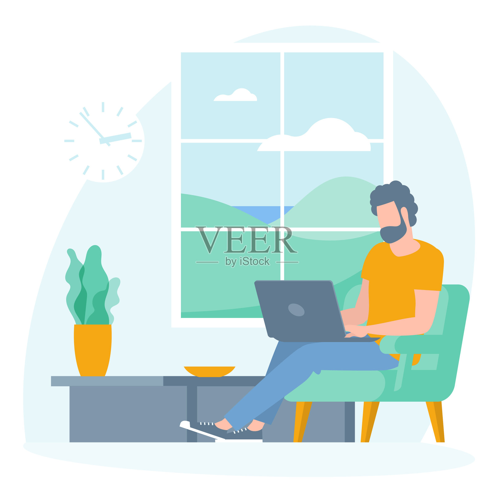 最适合远程工作的地方设计元素图片