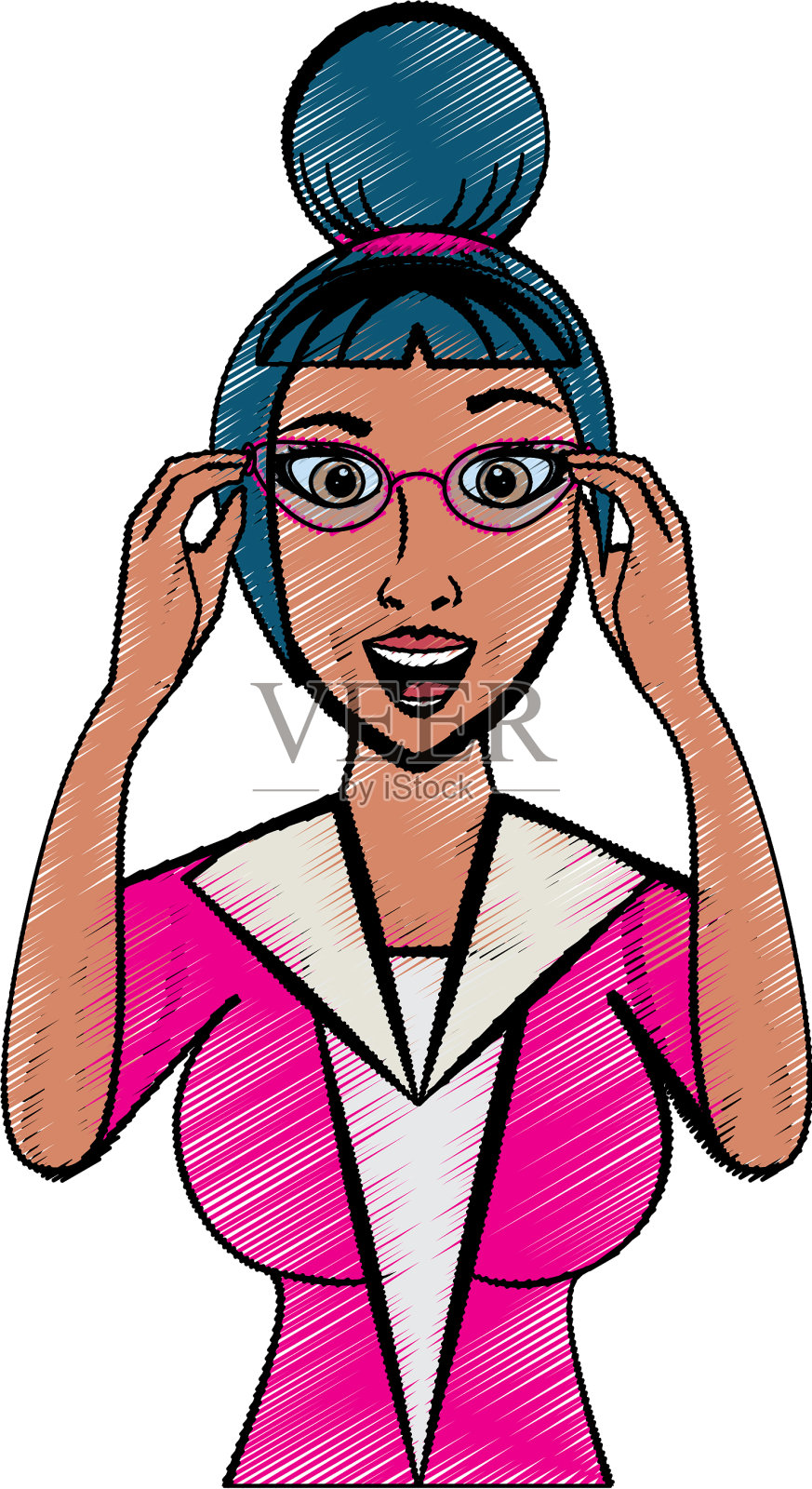 复古女人卡通设计元素图片