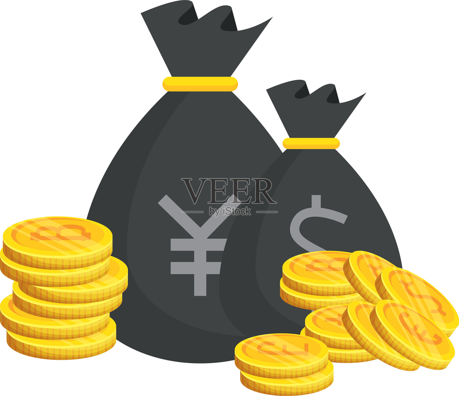 袋日元硬币设计元素图片