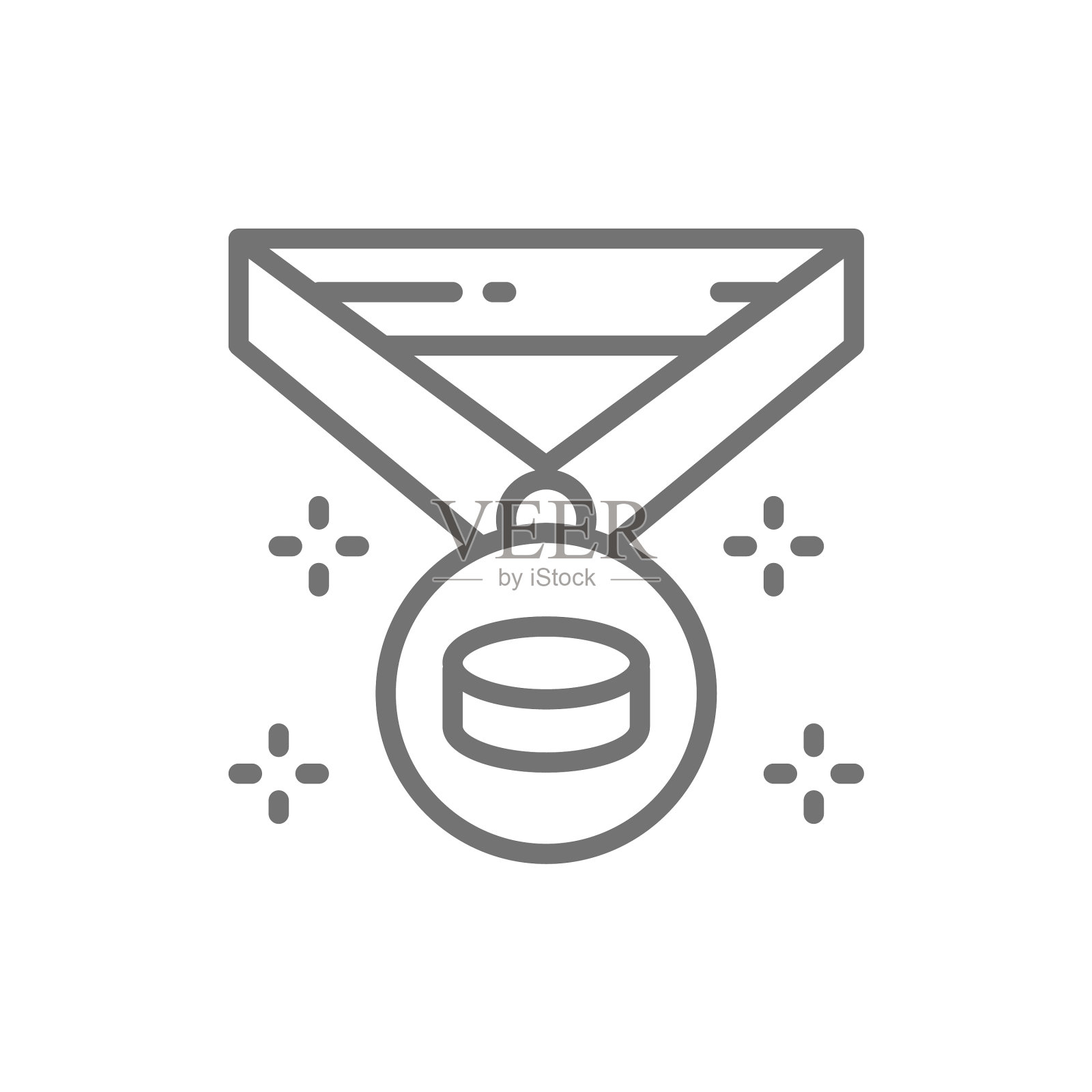 曲棍球冠军，奖牌获得者，奖励奖杯线设计元素图片