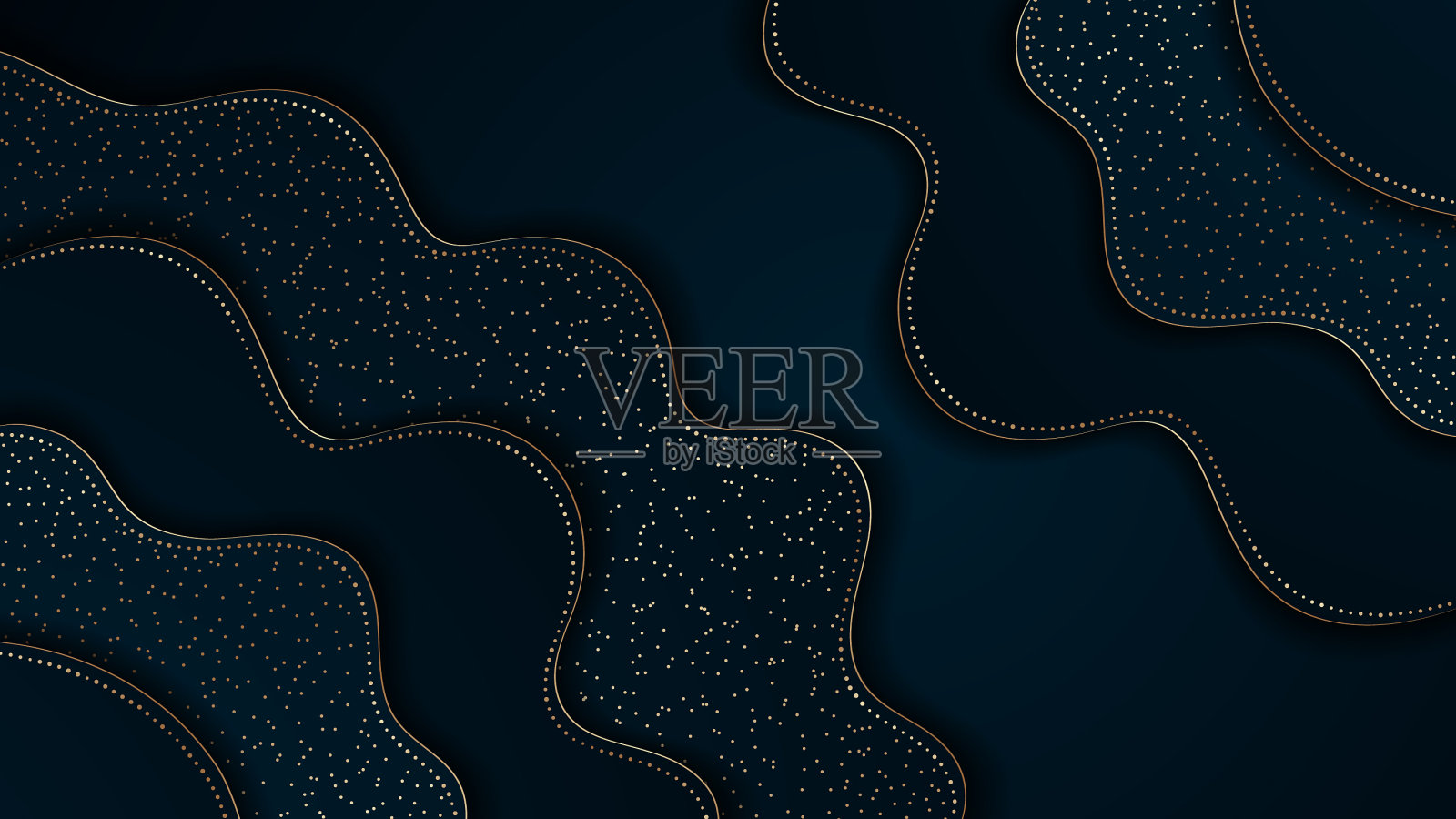 明亮的剪纸背景与波浪层设计模板素材