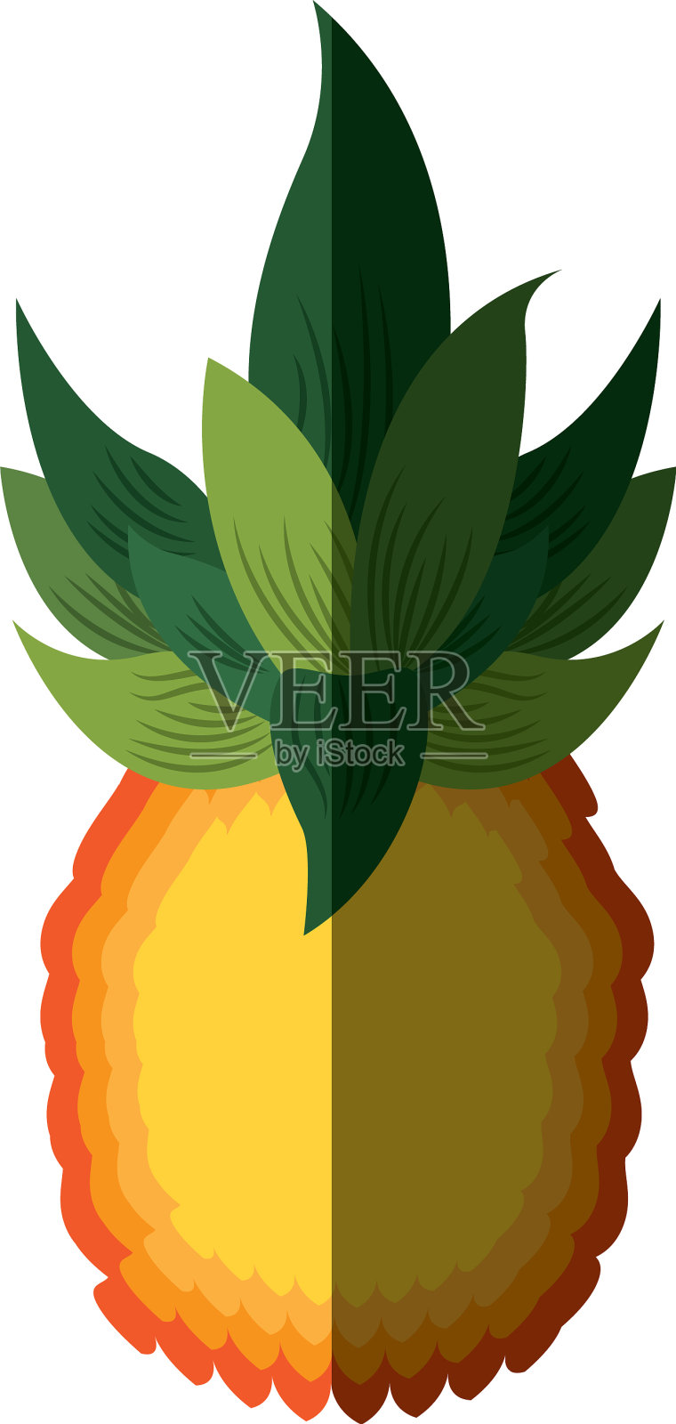 菠萝异国水果图标设计元素图片