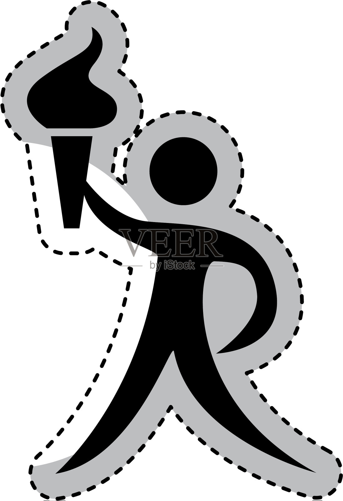 手持火炬的运动员剪影图标素材