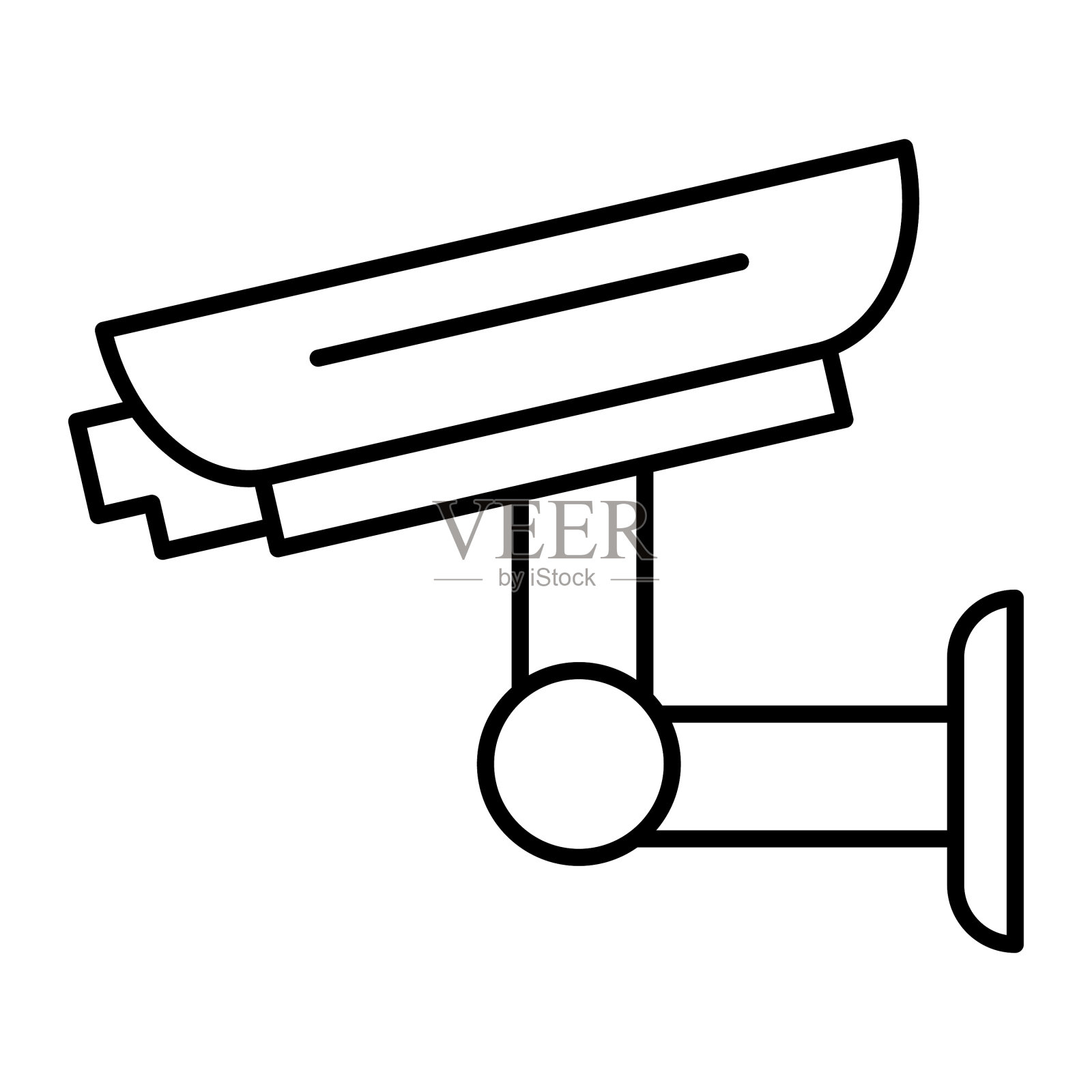 闭路电视摄像头细线图标户外摄像头图标素材