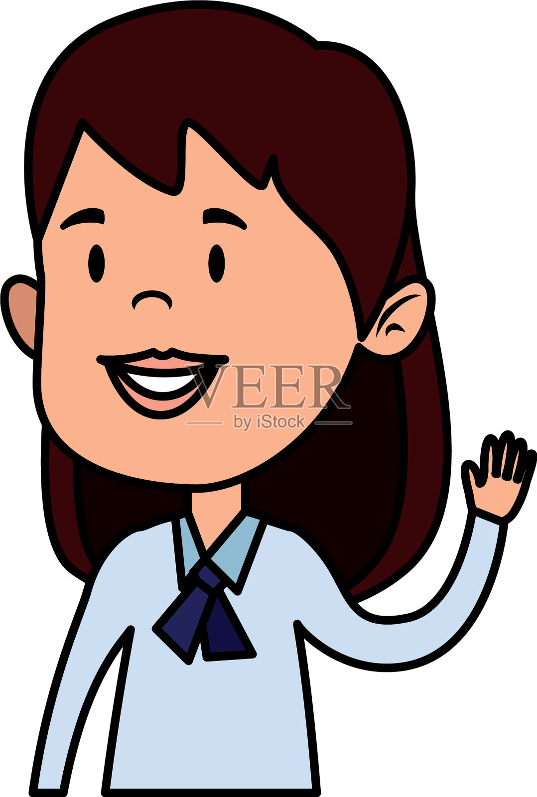 快乐的学生女孩漫画人物设计元素图片