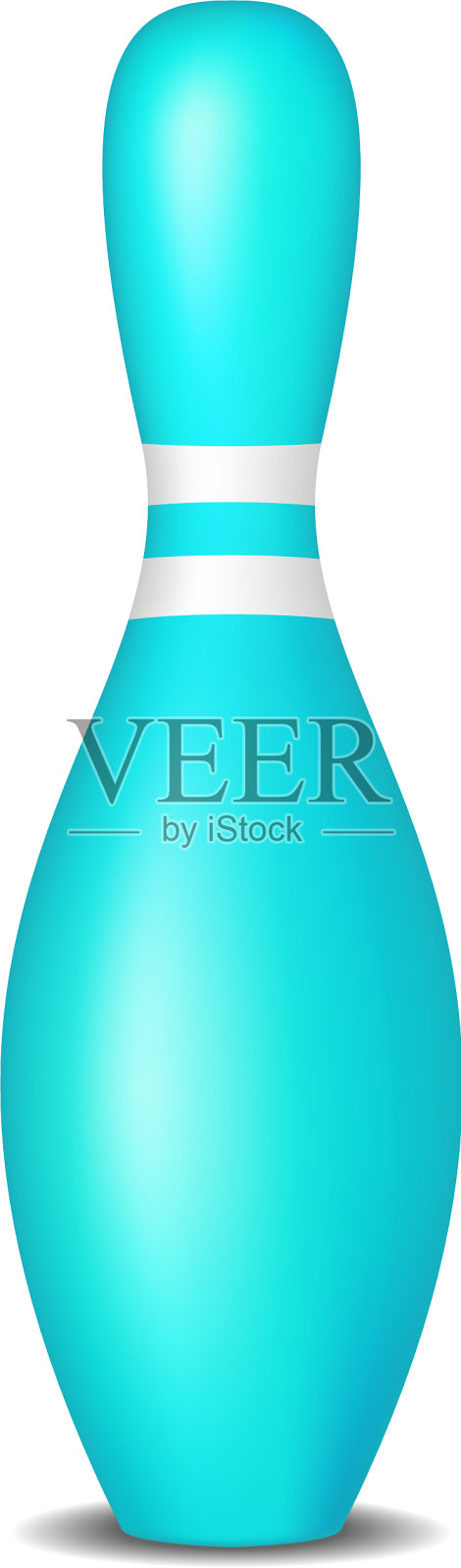 带白色条纹的蓝绿色保龄球瓶设计元素图片