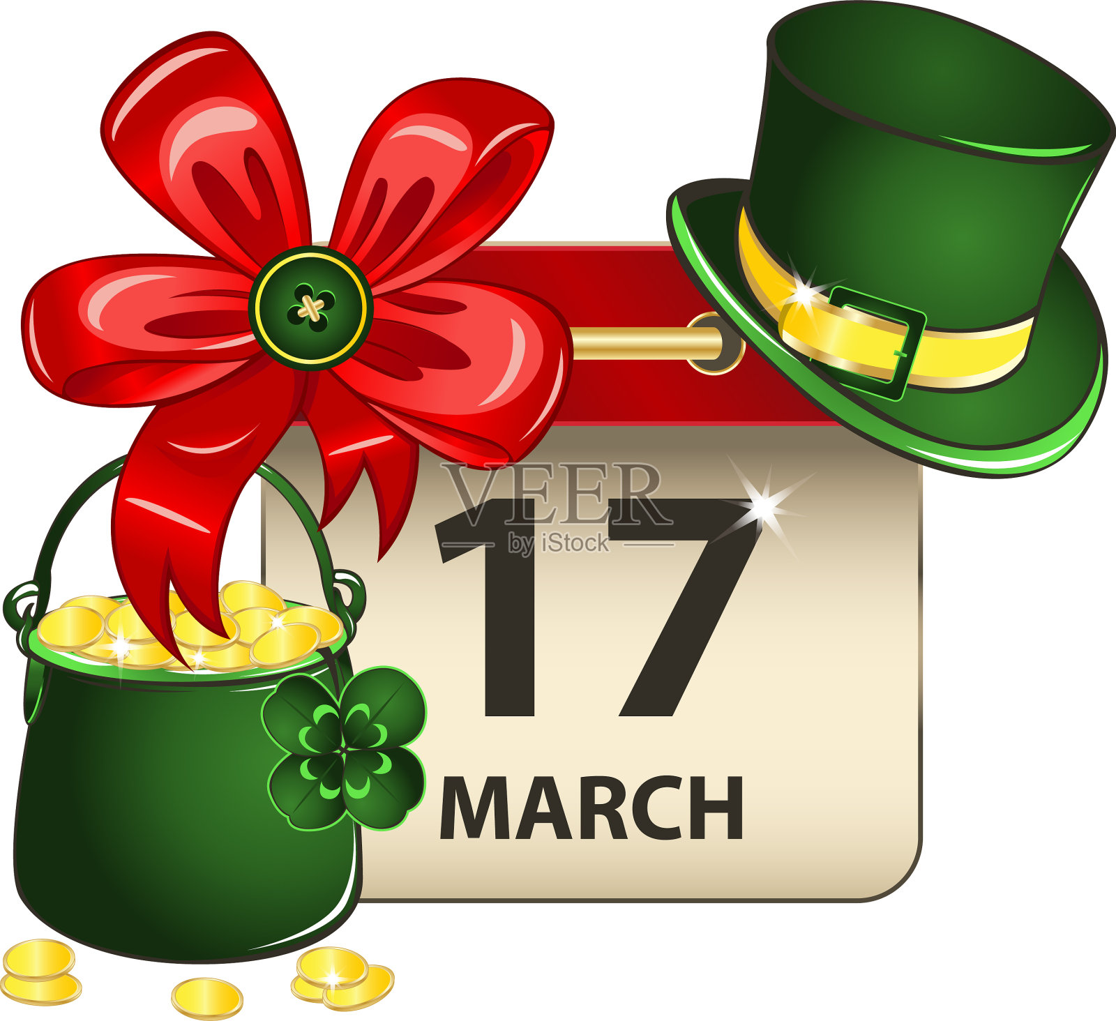 圣帕特里克节日历设计元素图片