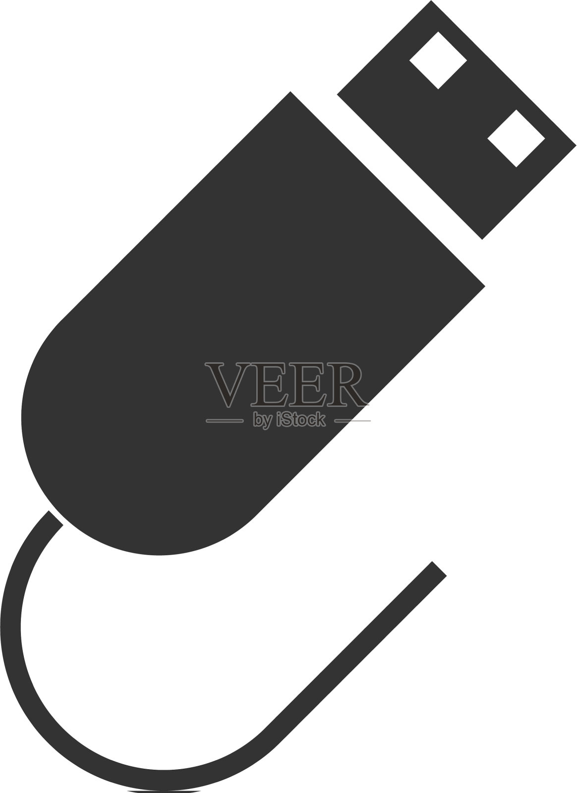 Usb插头图标平放设计元素图片