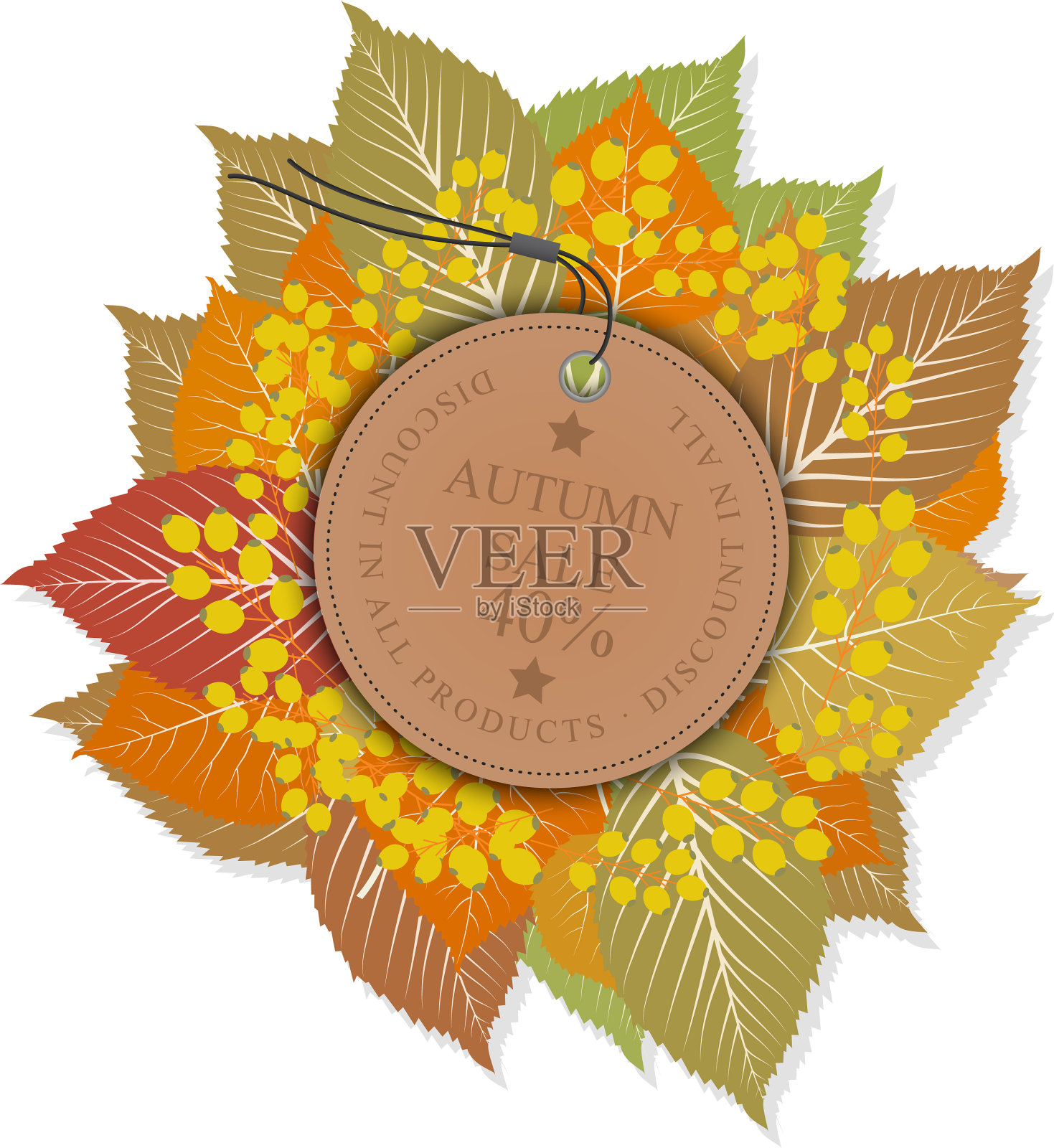 秋季季节销售标签设计元素图片