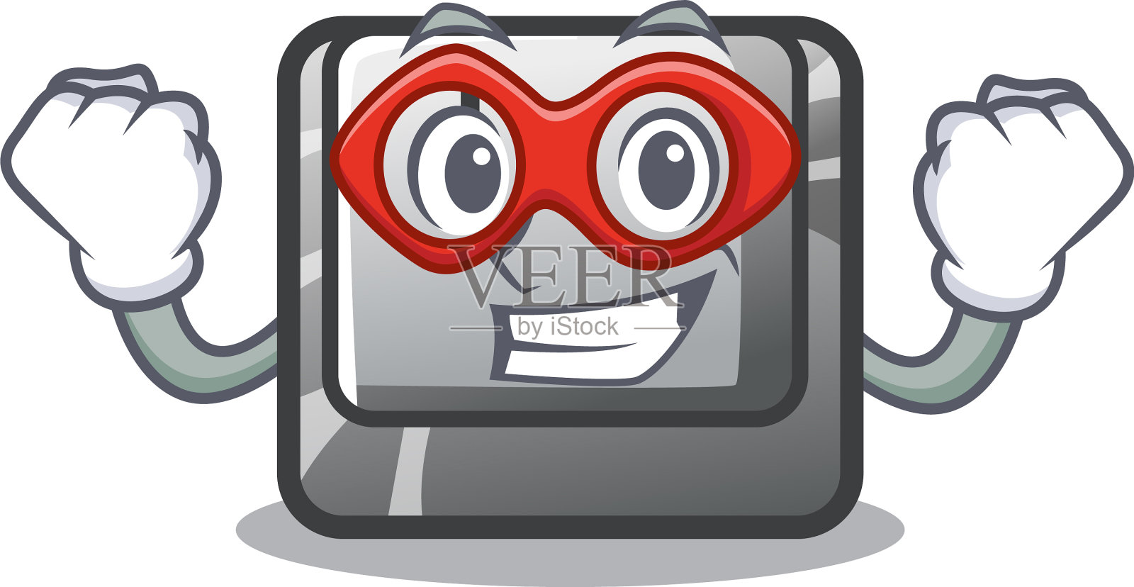 超级英雄按钮j在卡通隔离设计元素图片