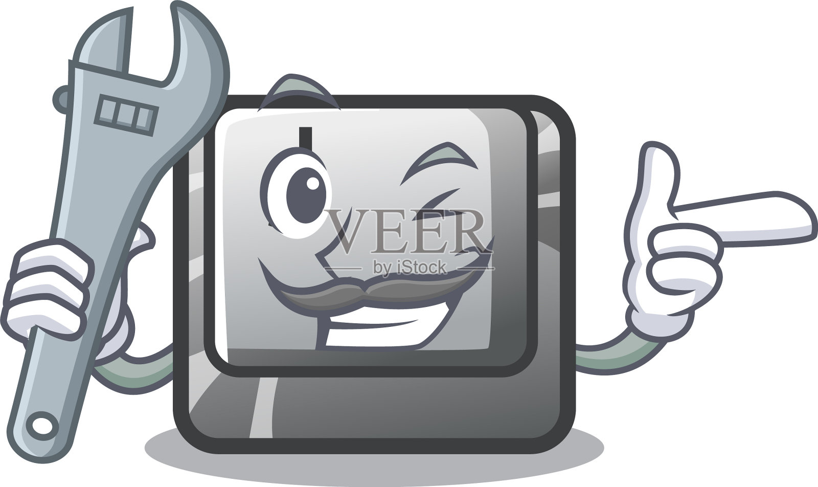 机械按钮j吉祥物形状设计元素图片