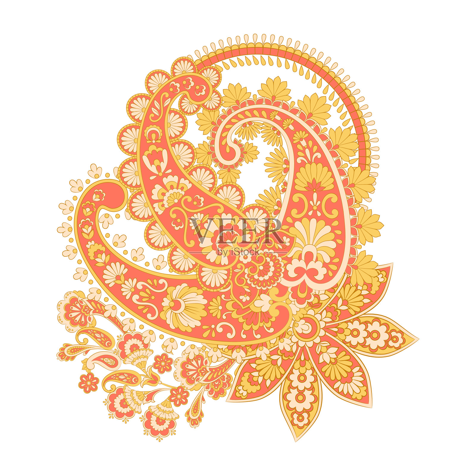 佩斯利矢量花卉插图插画图片素材