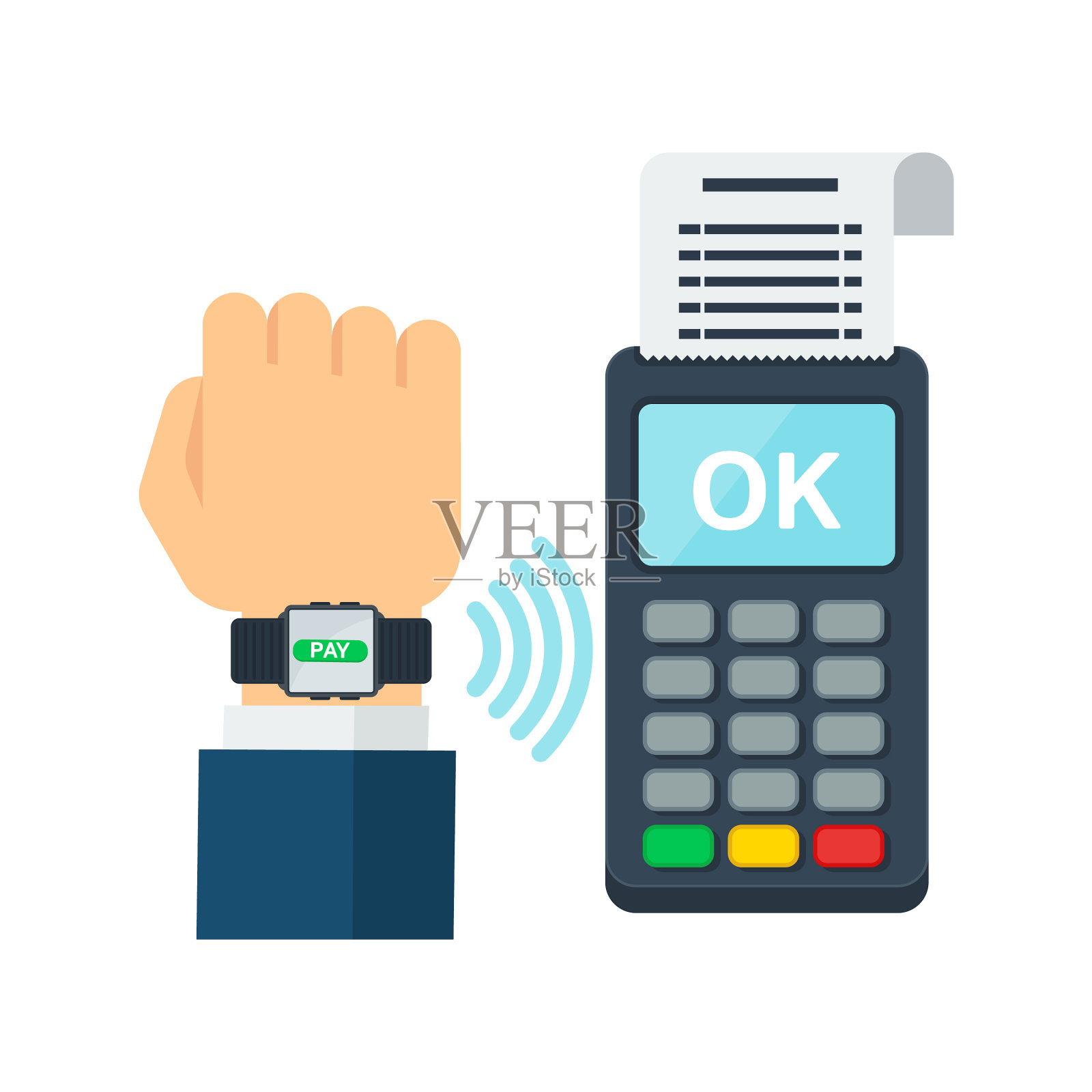 使用rfid或NFC技术的非接触式支付设计元素图片