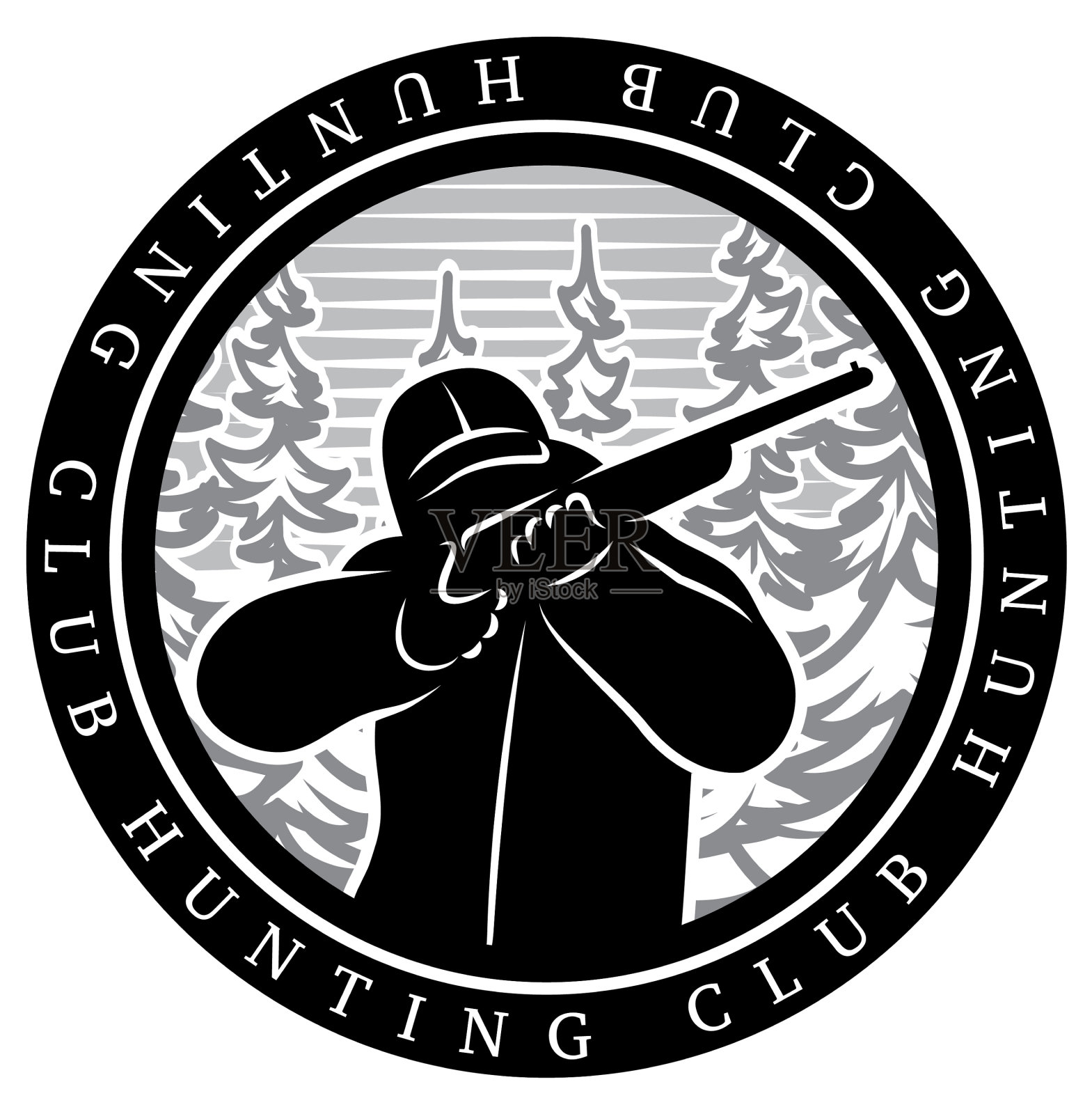 单色模板的主题狩猎鸭子设计元素图片