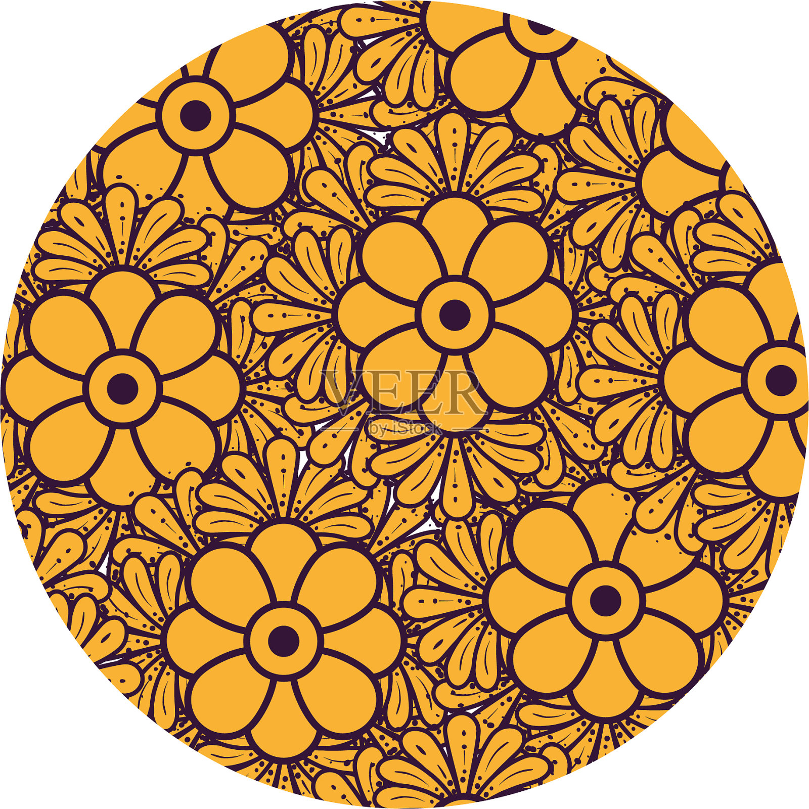 五彩缤纷的圆形曼荼罗设计元素图片