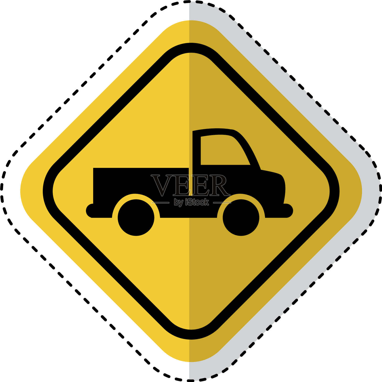 交通信号与卡车车辆隔离图标图标素材