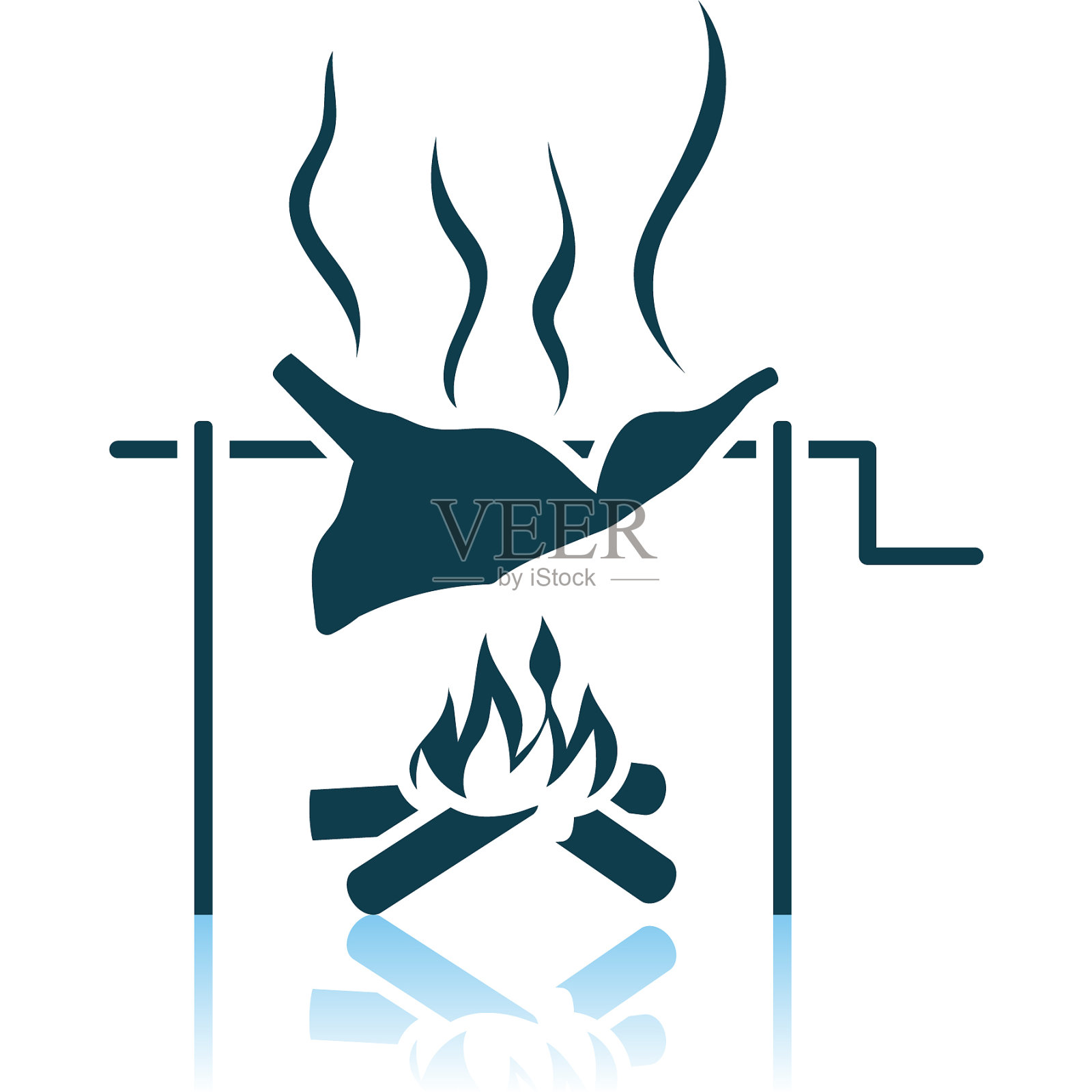 在火上烤肉图标设计元素图片