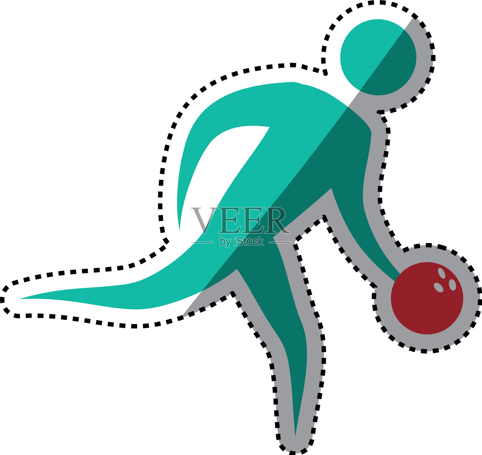 体育游戏抽象人的剪影设计元素图片