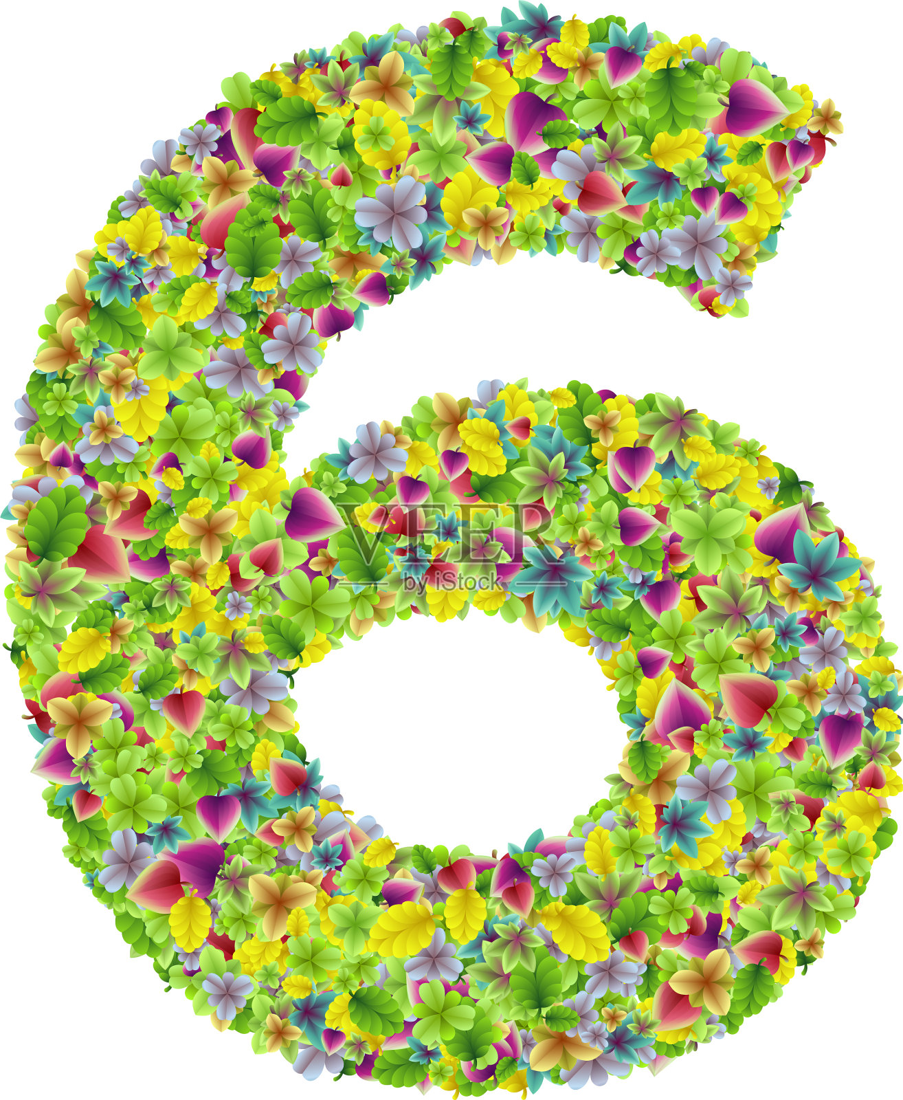 五彩缤纷的植物园鲜叶字体设计元素图片