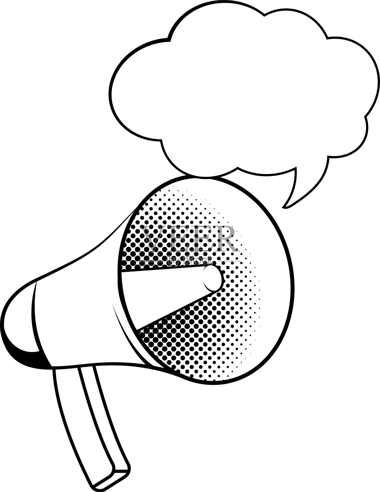 流行艺术扩音器彩色卡通黑色和设计元素图片