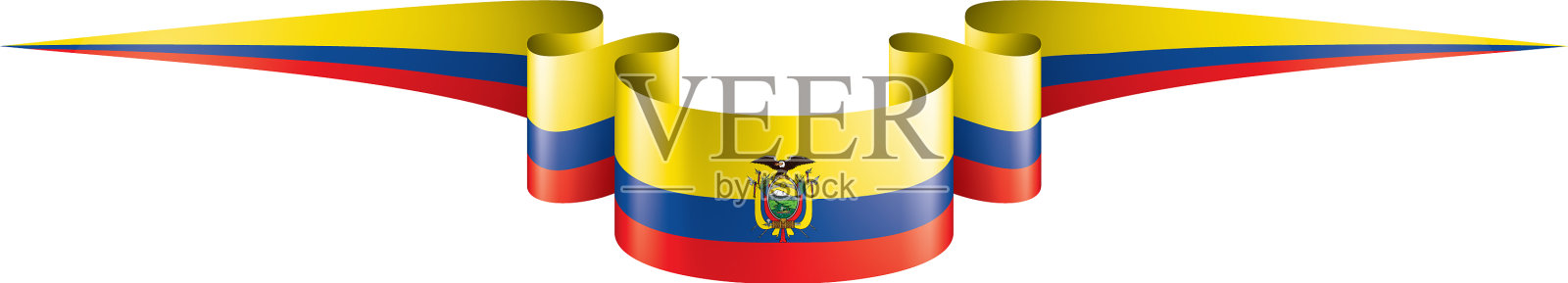 厄瓜多尔国旗上有白色设计元素图片