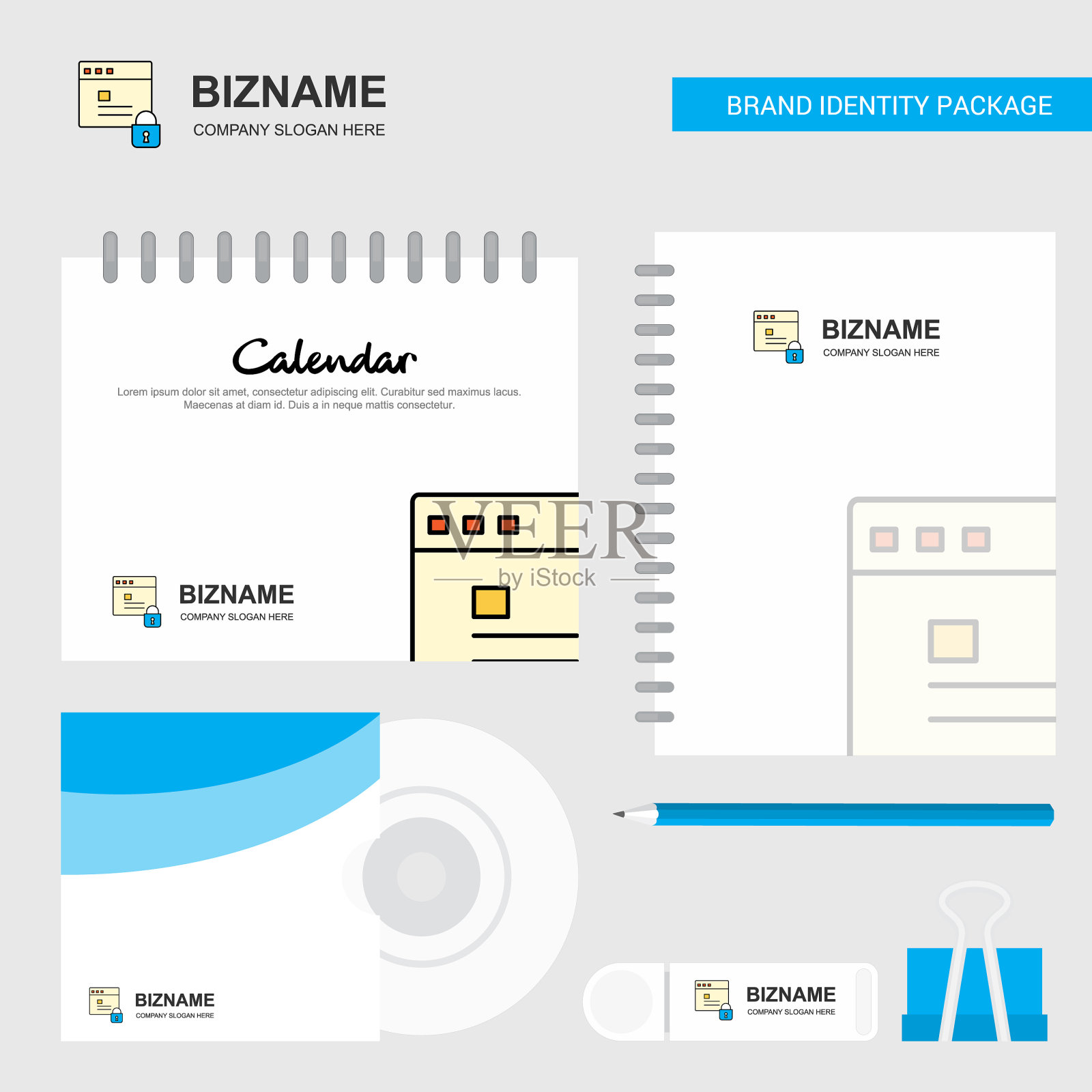 受保护的网站标志日历模板CD封面设计模板素材