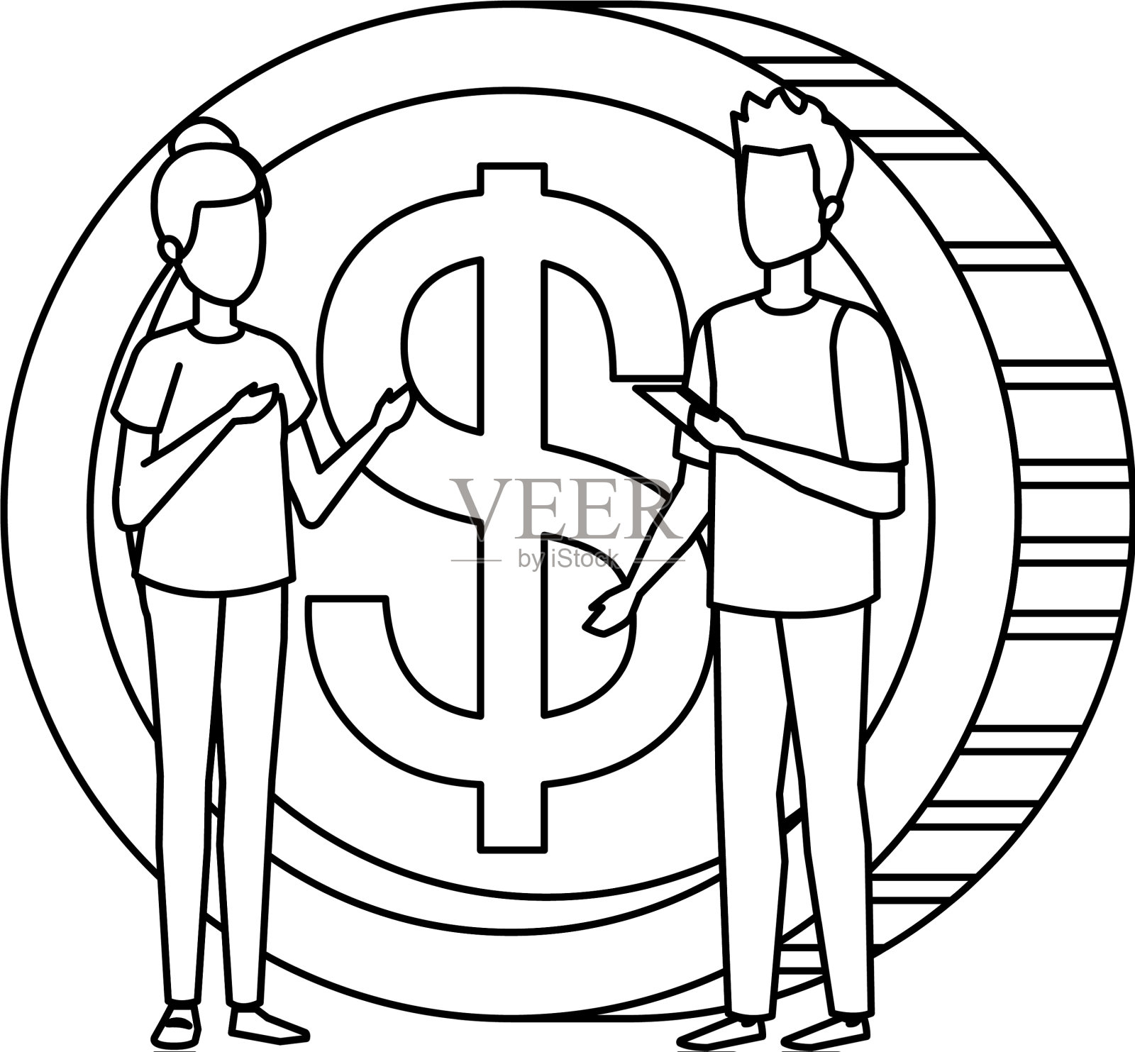 和商人一起铸造钱币设计元素图片