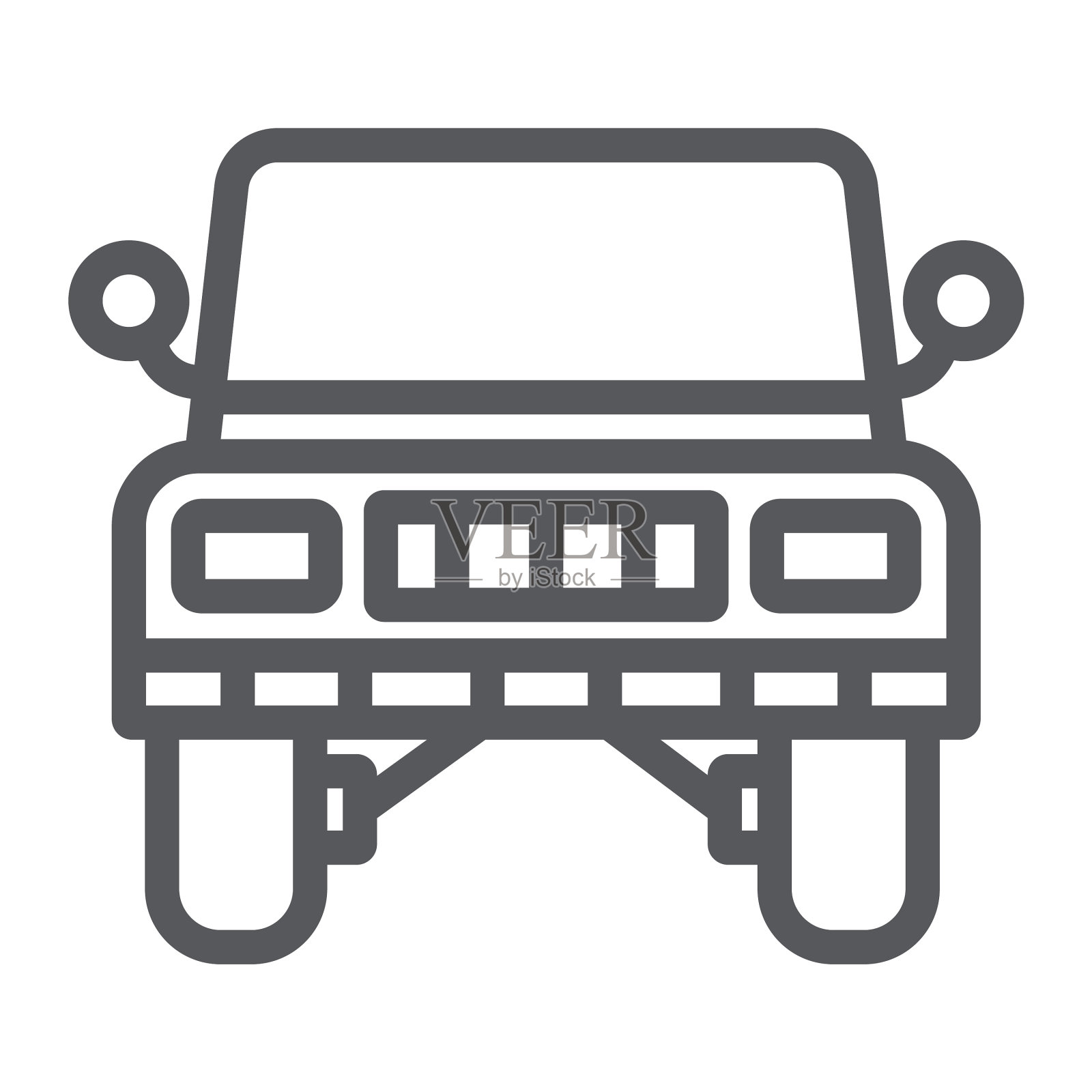 吉普车线标志交通和汽车越野车标志图标素材