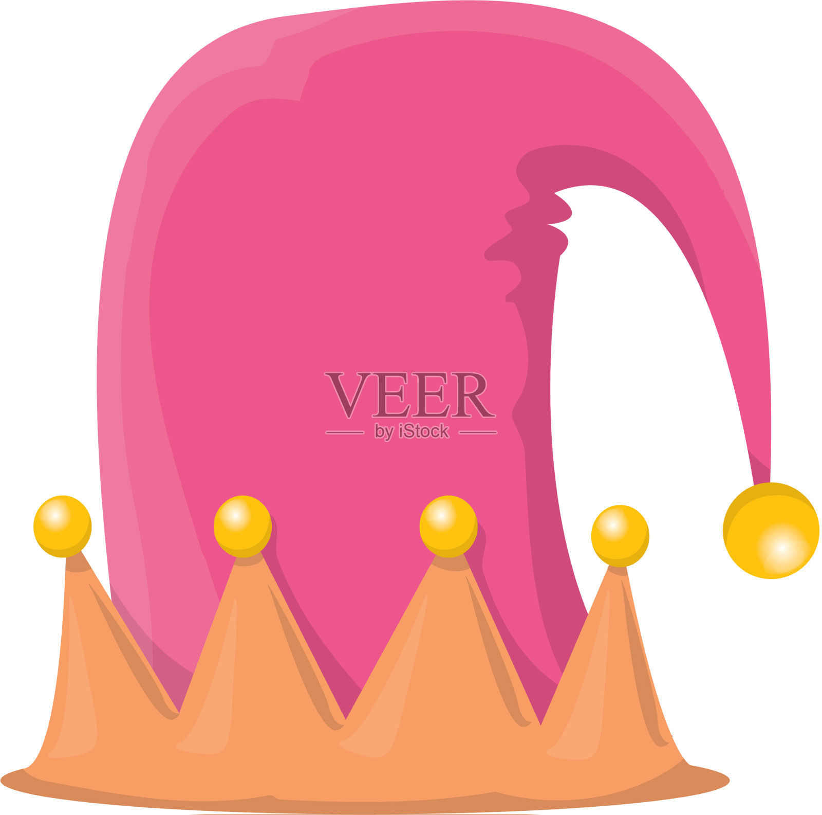 时髦的粉红色剥离卡通圣诞小精灵设计元素图片