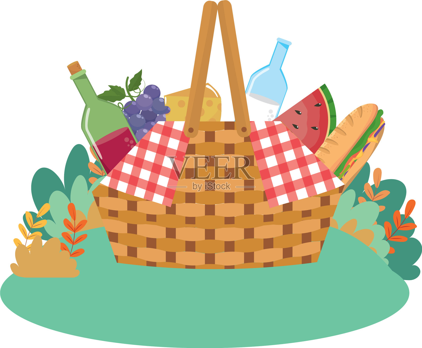 孤立野餐篮设计设计元素图片