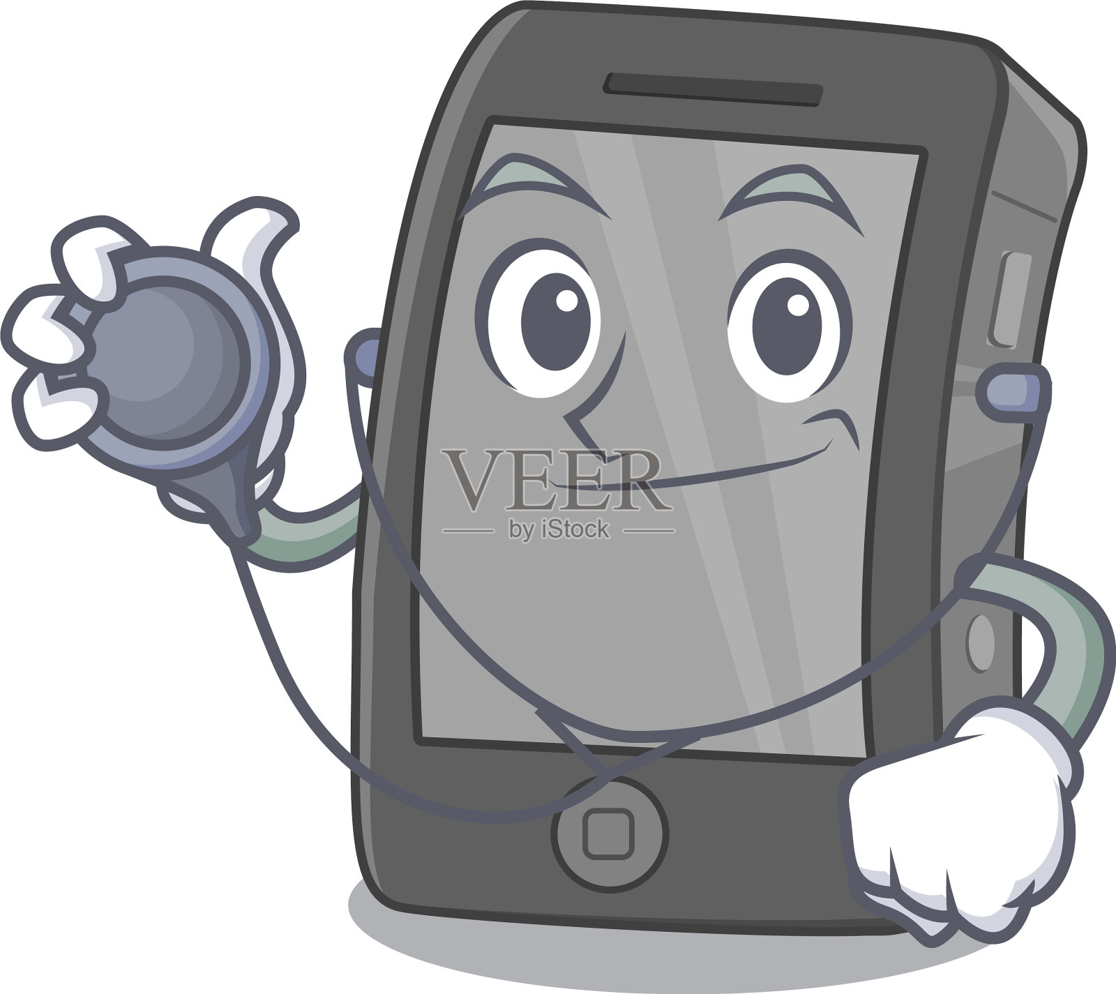 吉祥物袋里装着iPad医生设计元素图片