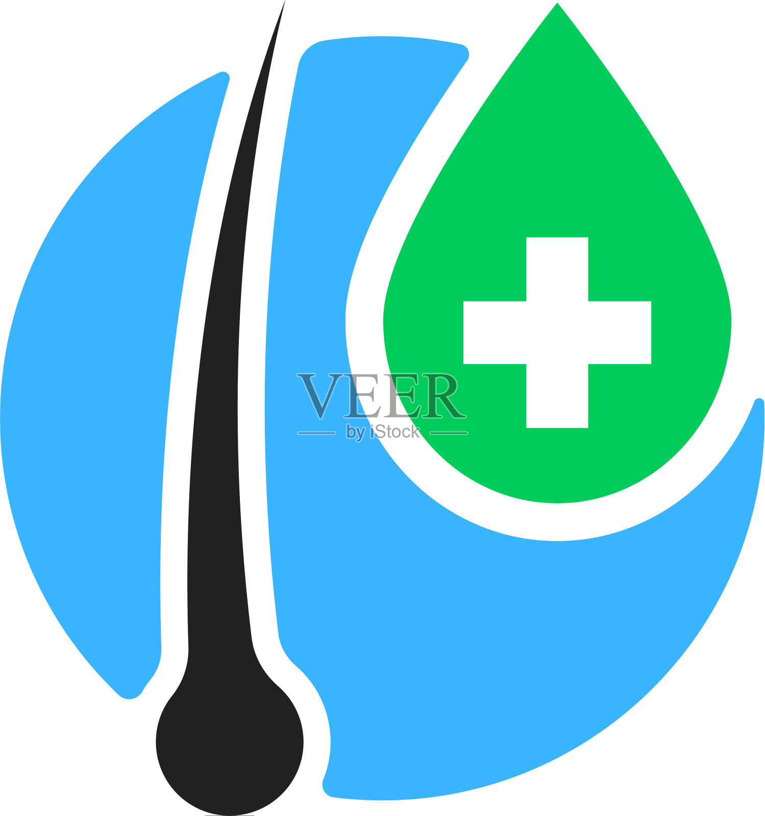 简单的毛囊护理标志设计元素图片