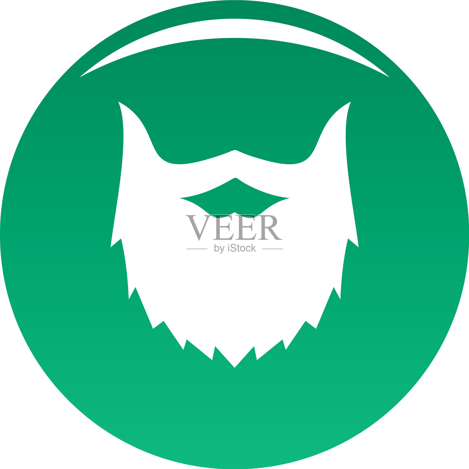 邪恶的胡子图标绿色设计元素图片