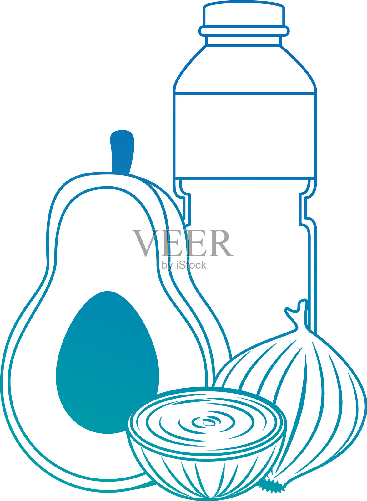 蔬菜油瓶设计元素图片