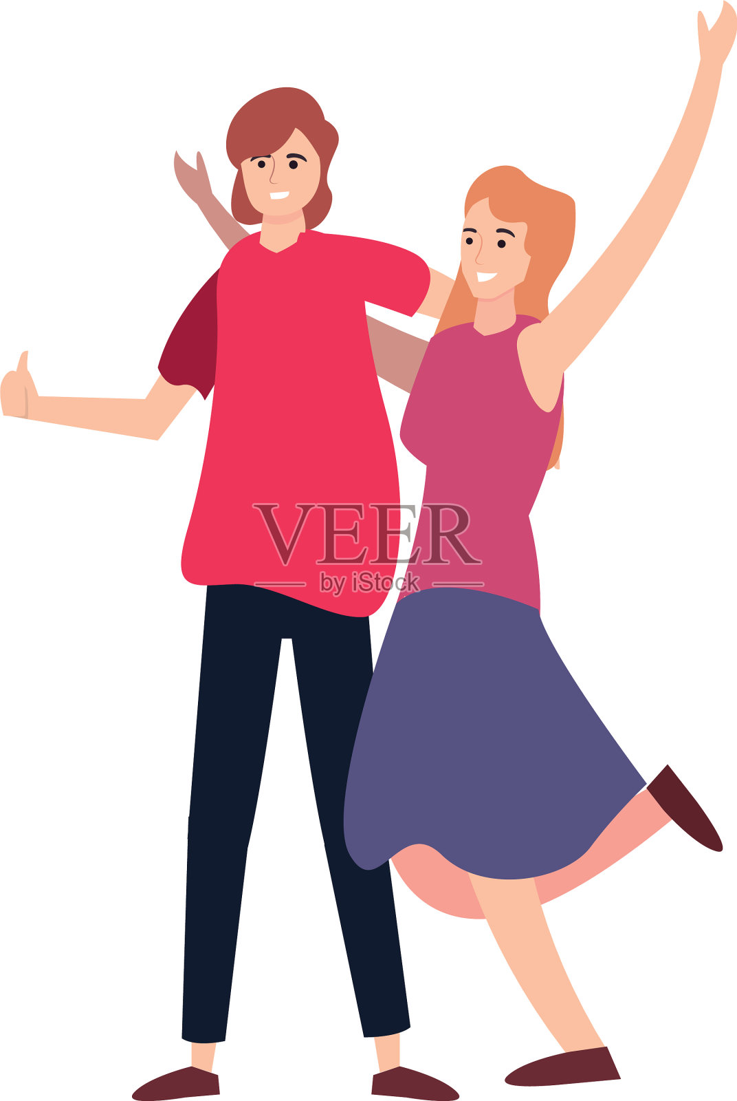 男人和女人快乐的年轻人设计元素图片