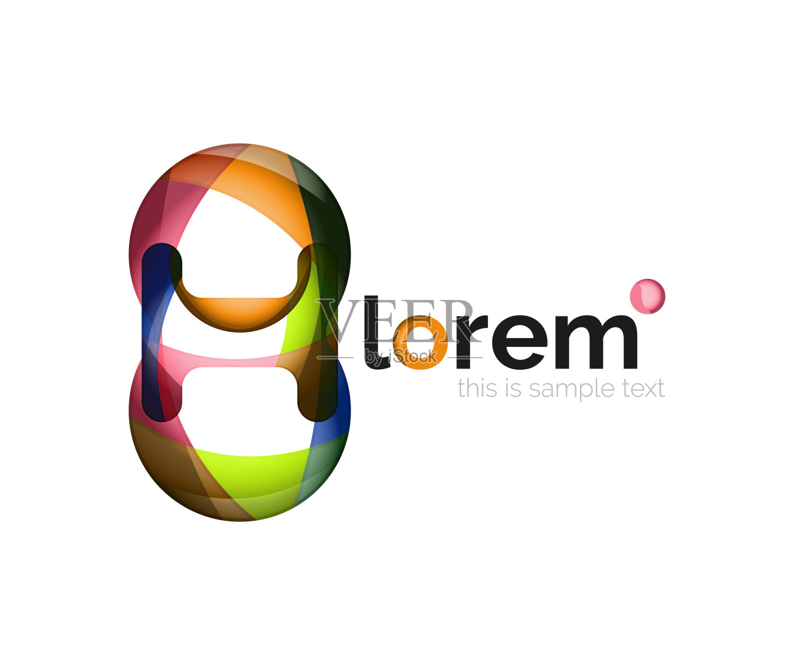 抽象的几何设计使logo流畅设计元素图片