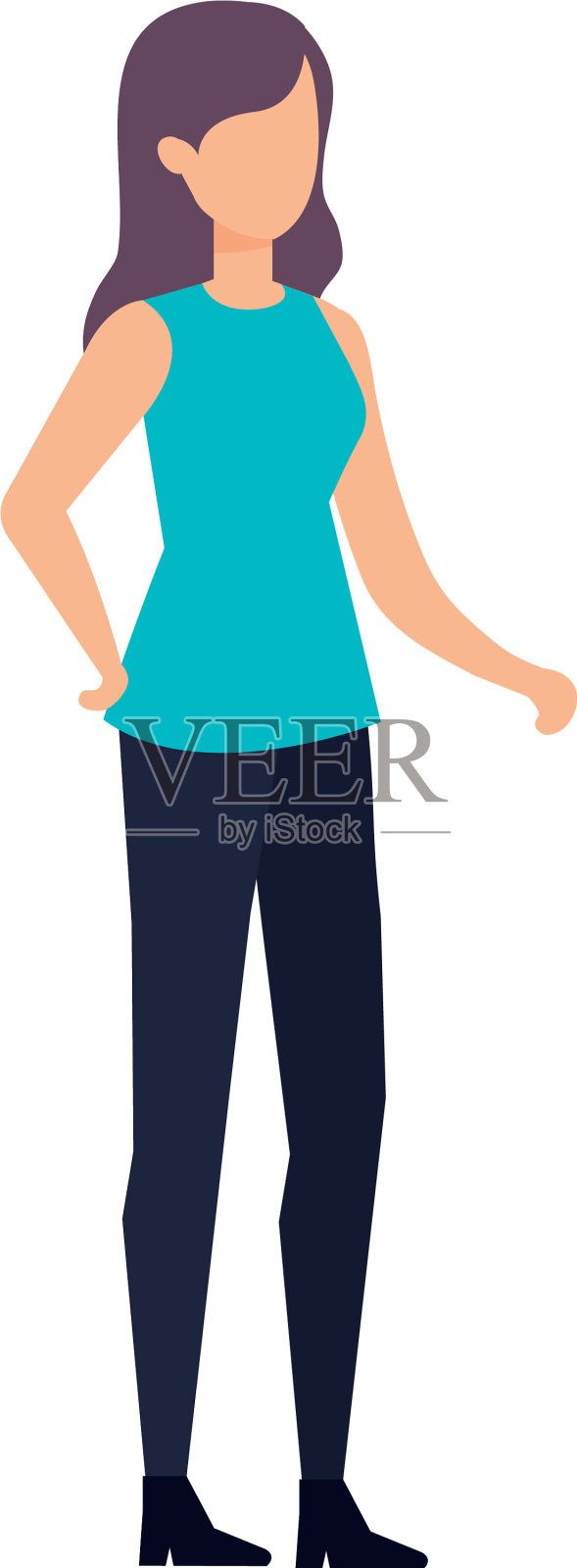 美丽而年轻的女人性格设计元素图片