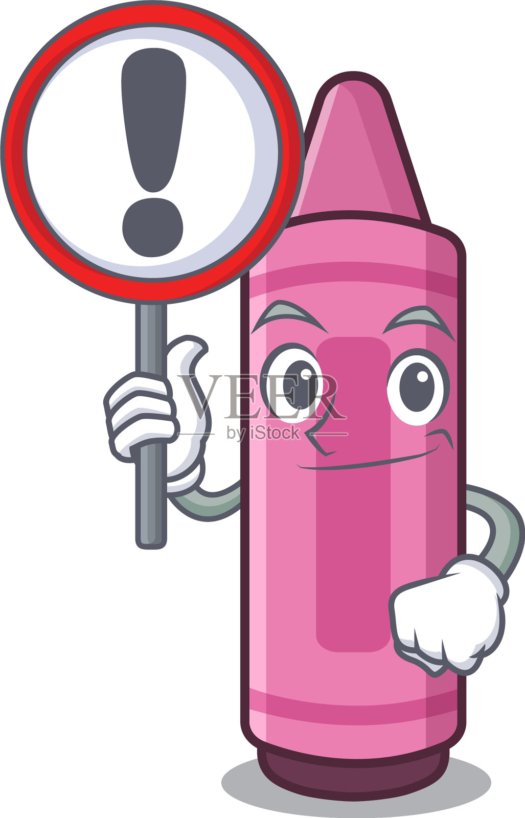 用粉色蜡笔把标志孤立在吉祥物里设计元素图片