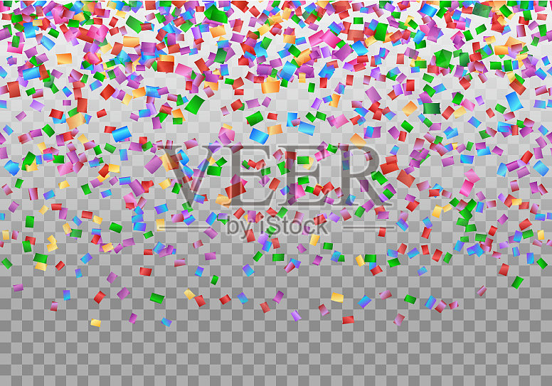 五彩纸屑边境的背景设计模板素材