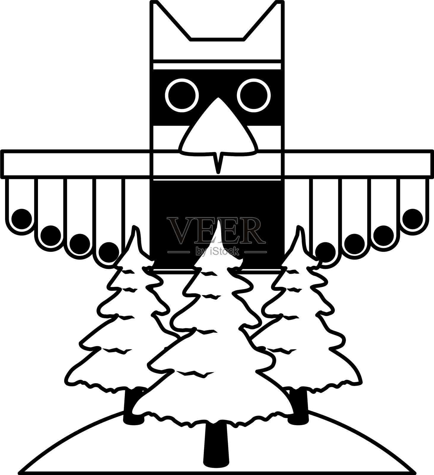 加拿大图腾森林树木设计元素图片