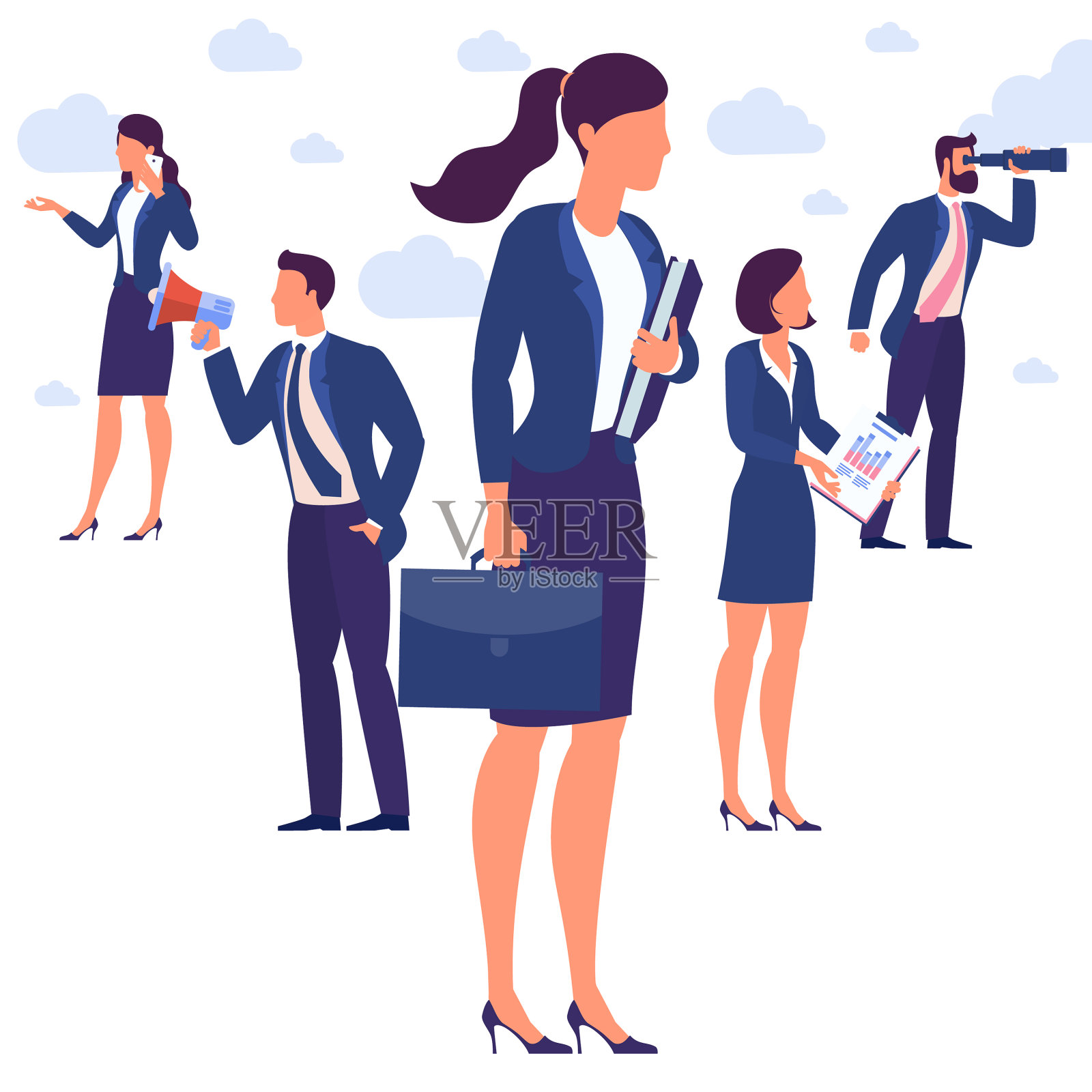 一套平面设计字符和姿态设计元素图片